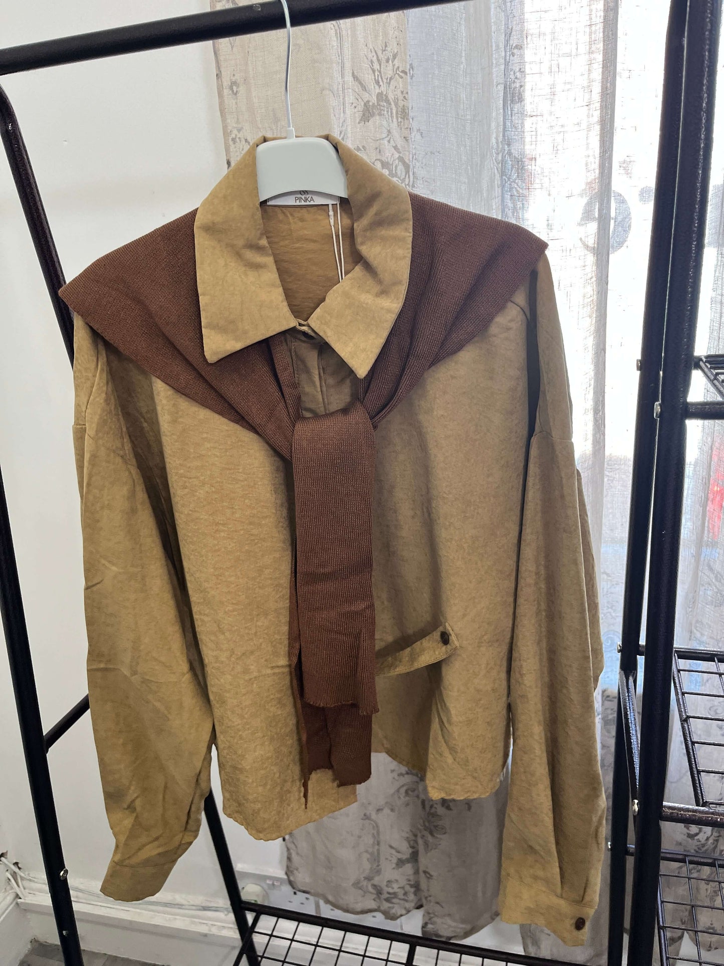 Luxurious Floaty Shirt & Shawl Set