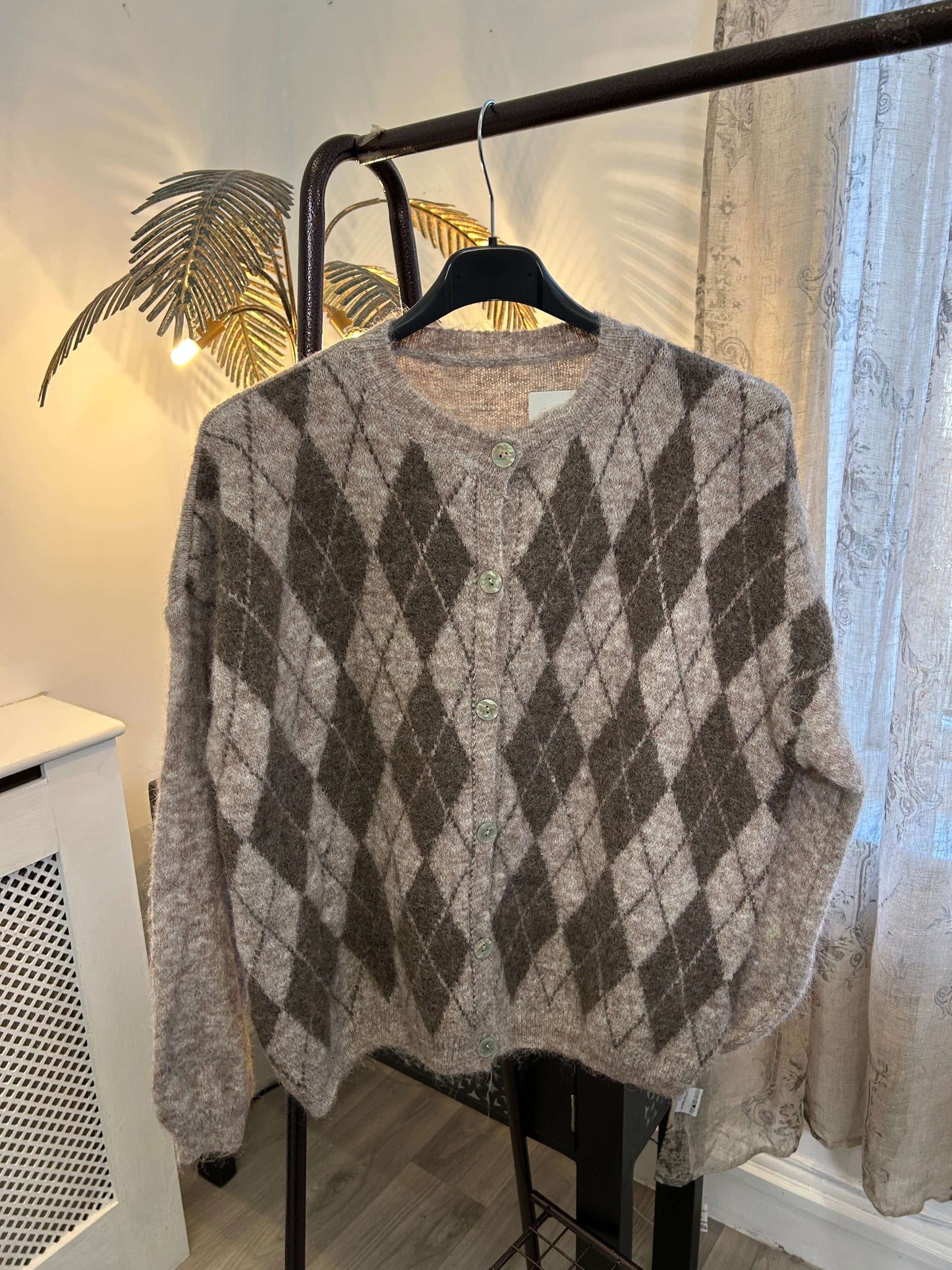 Argyle Nordic Style Cardigan