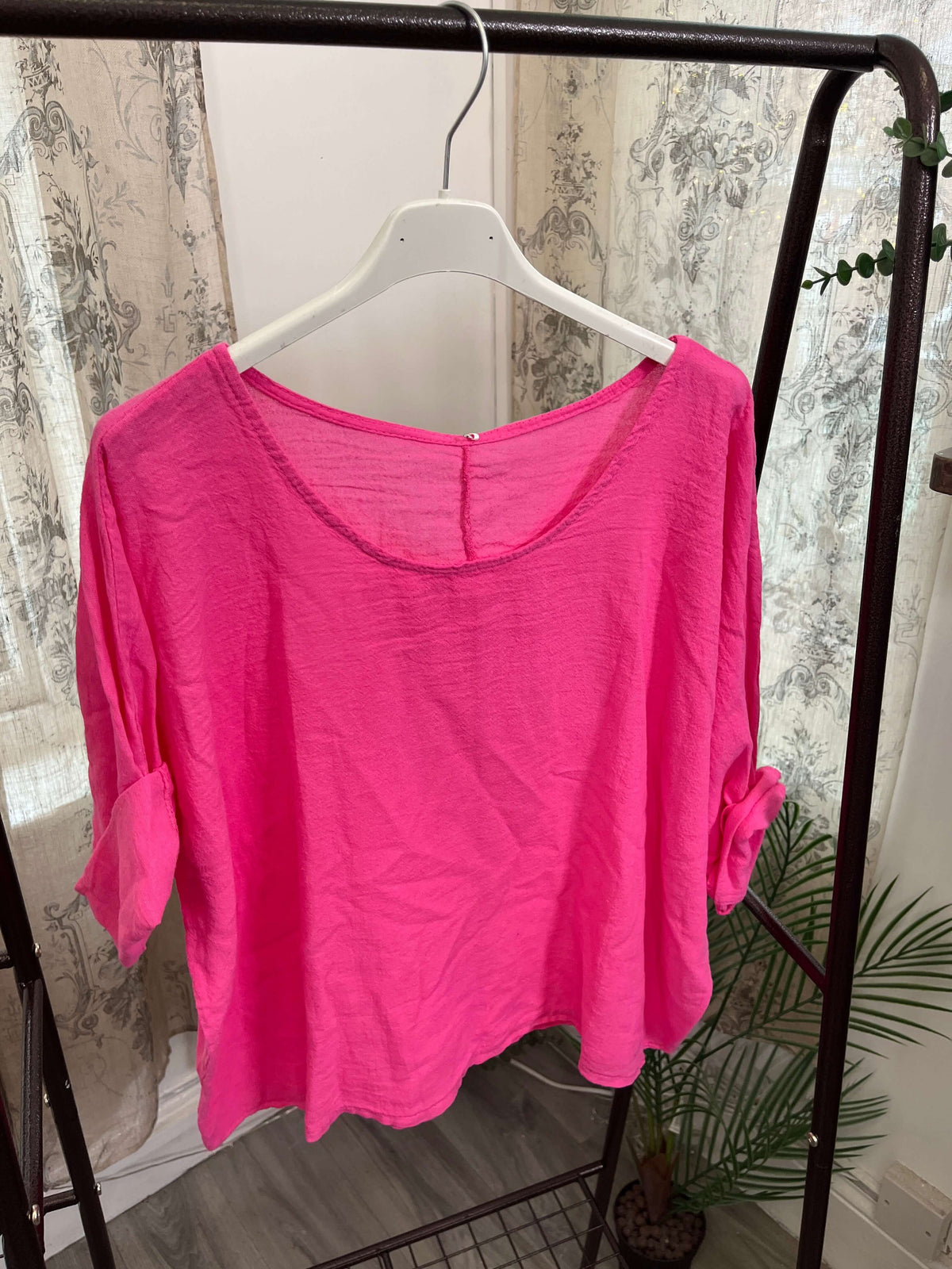 Casual Round Neck Linen Top
