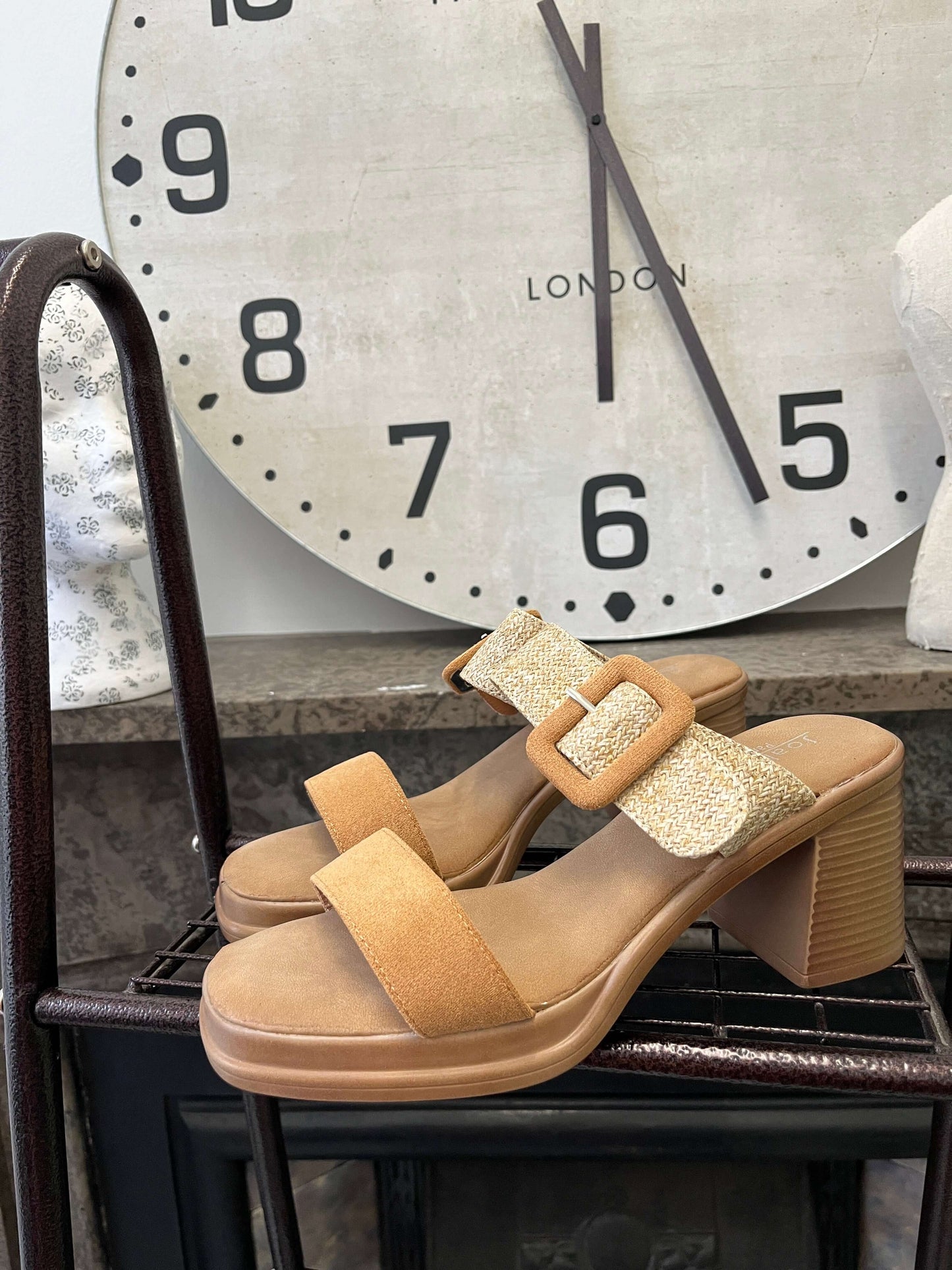 Buckle Detail Summer Block Heel