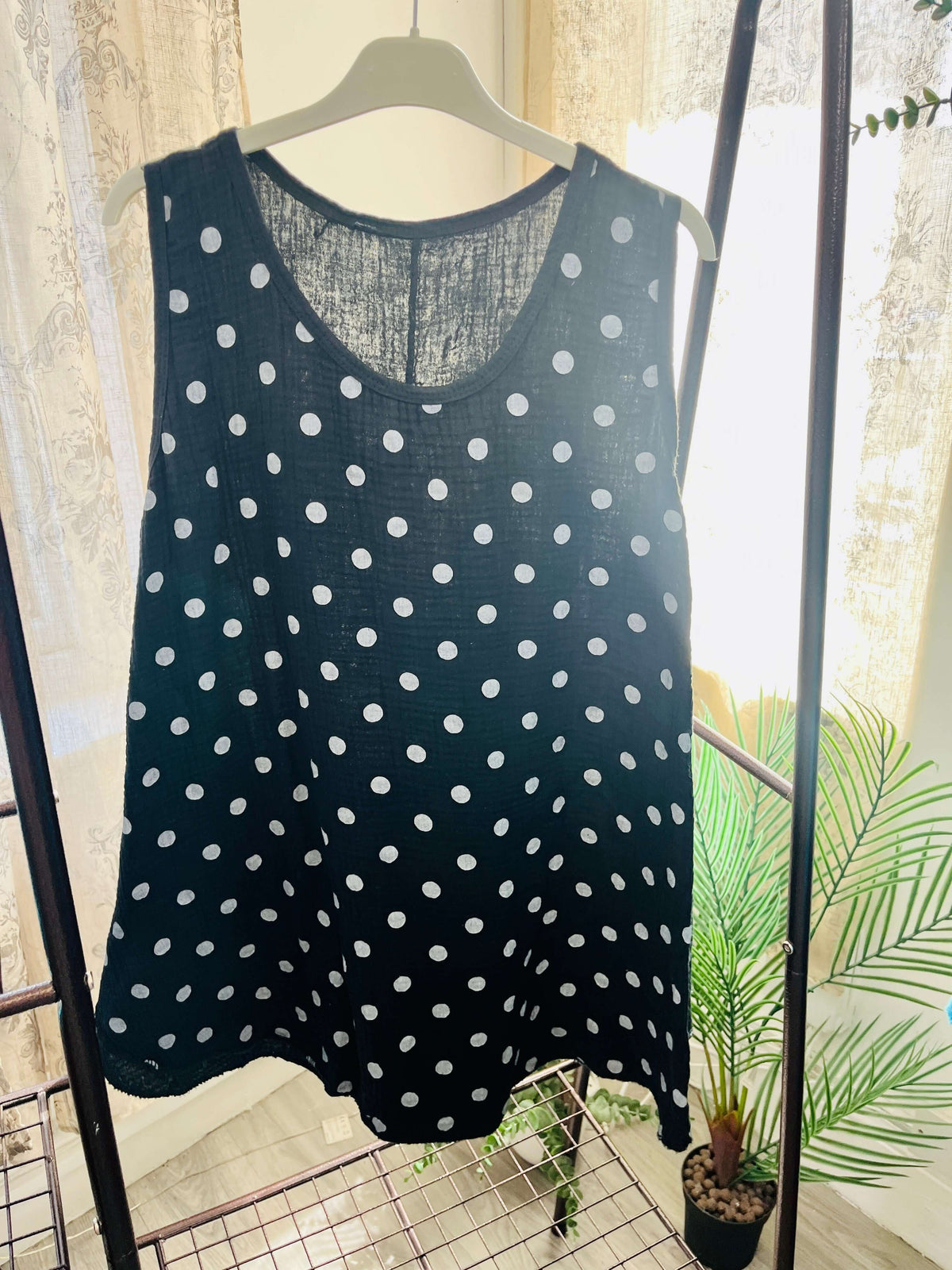 Ladies Cotton Spotty Vest Top