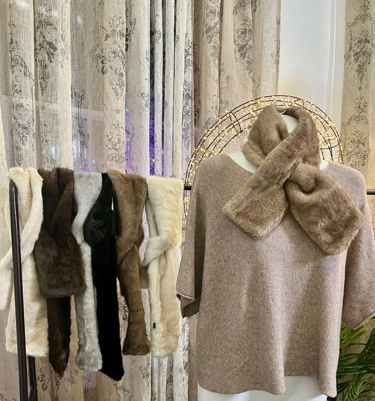 Faux Fur Collar Stole Scarf