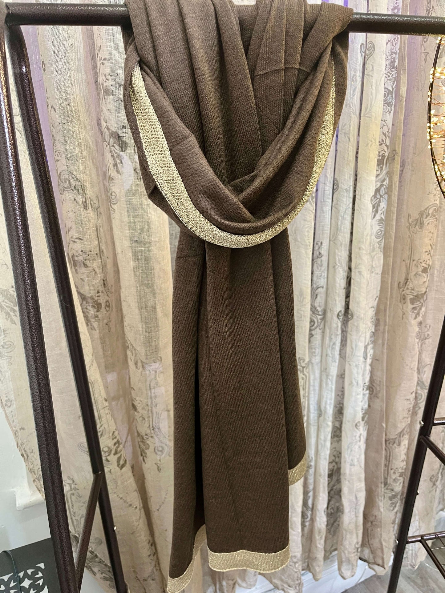 Soft Gold Border Scarf