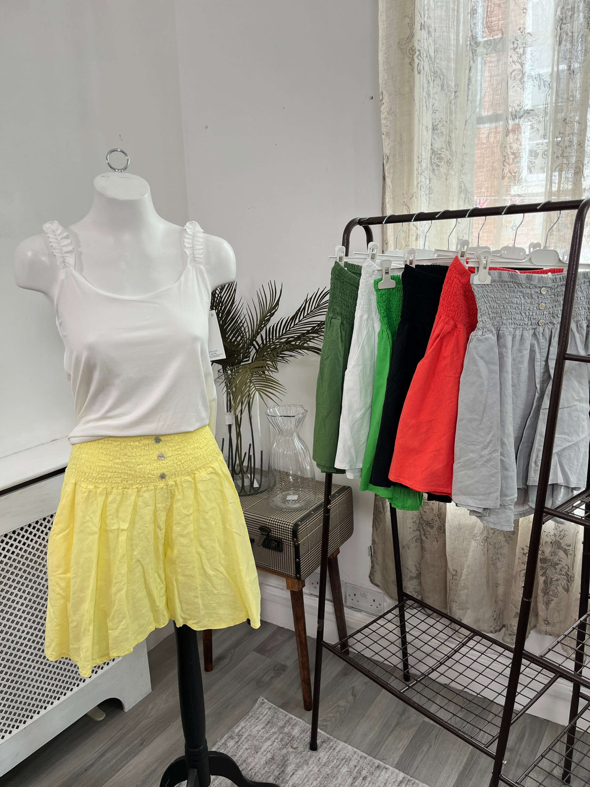 High Waist Button Skorts
