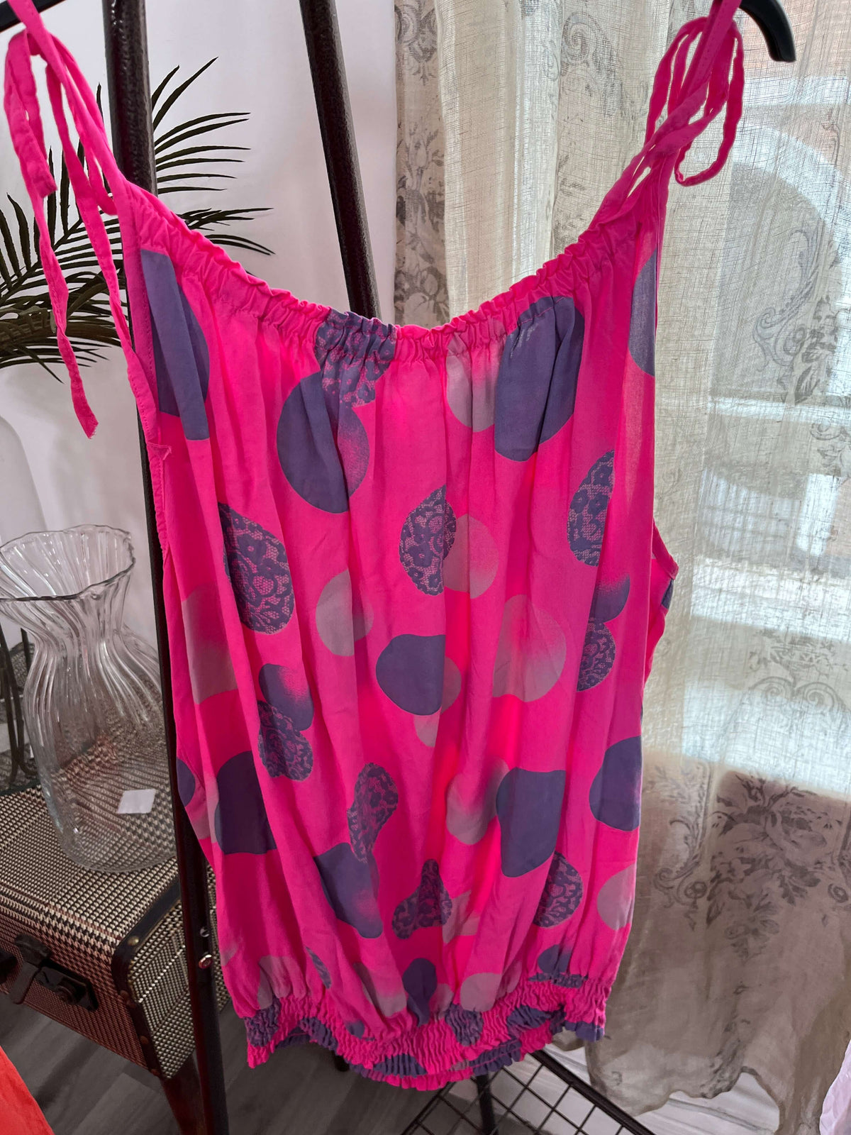 Jemima Spotty Tie Strap Vest Top