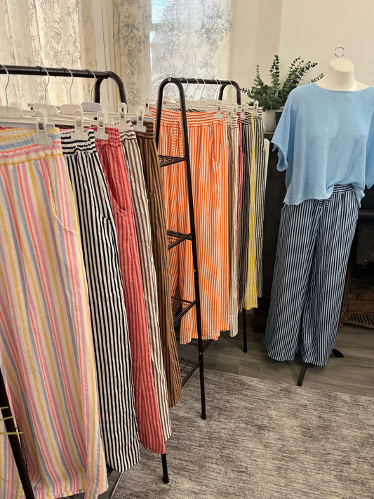 Lola Wide Leg Striped Trousers