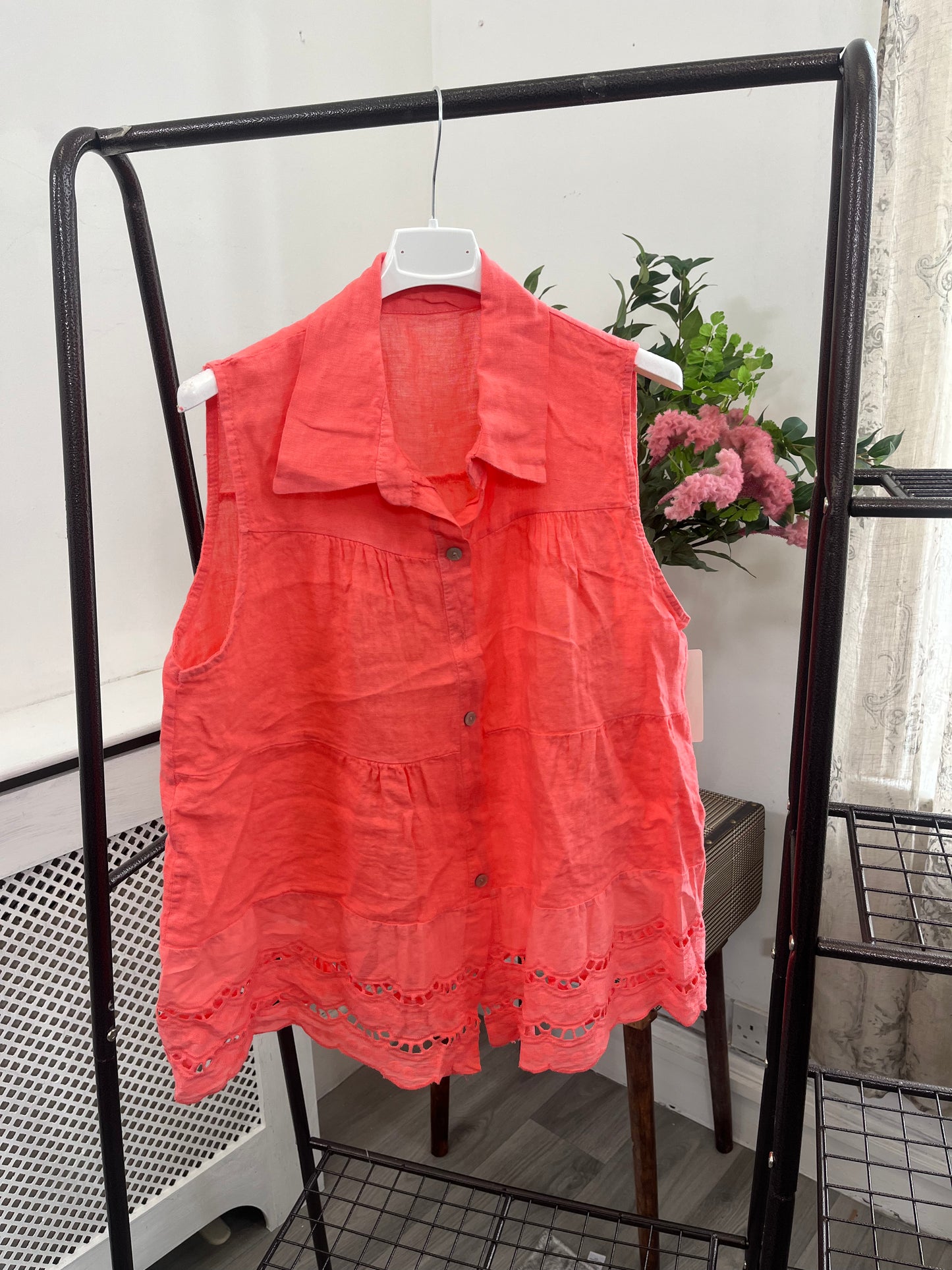 Gracie Broderie Anglaise Shirt Vest