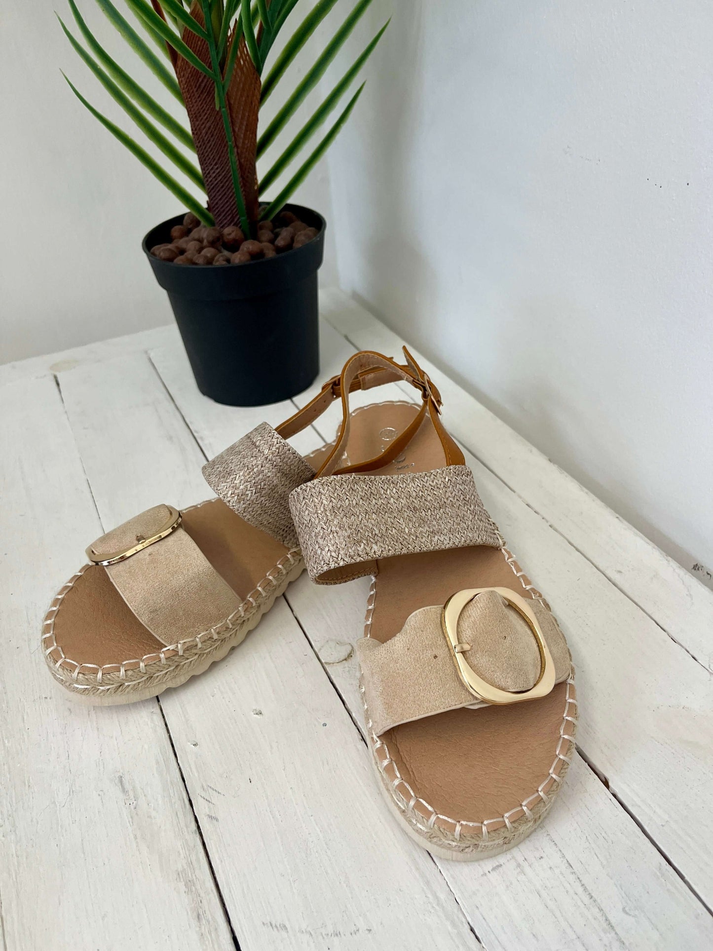 Natalia Buckle Detail Espadrille Sandal