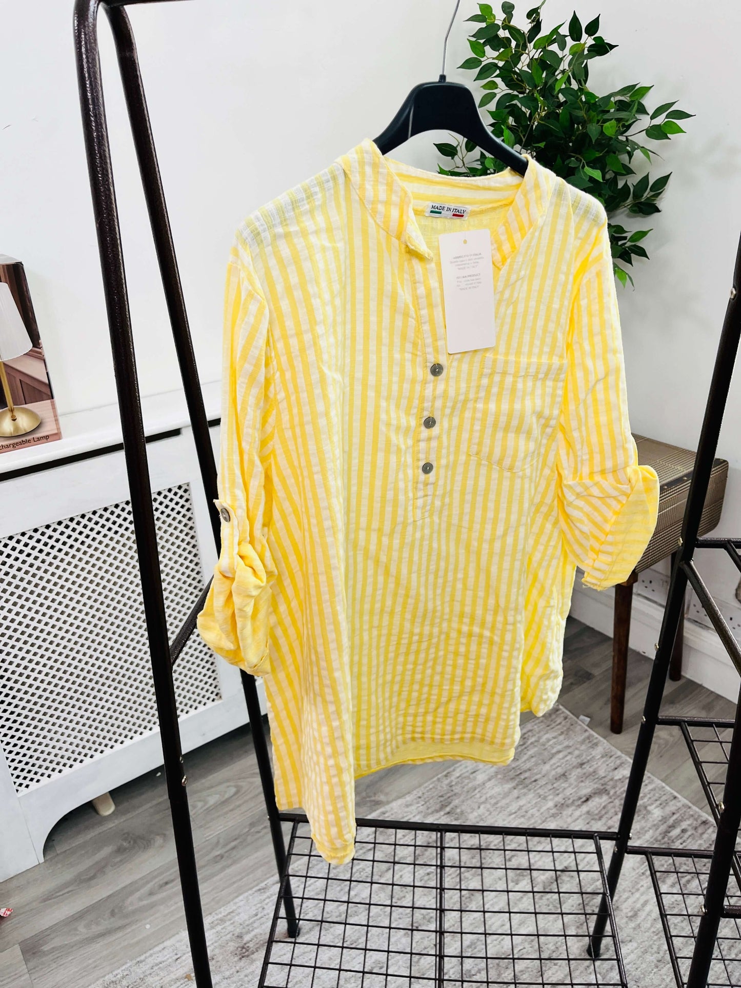 Louisa Casual 3 Button Blouse - Stripe