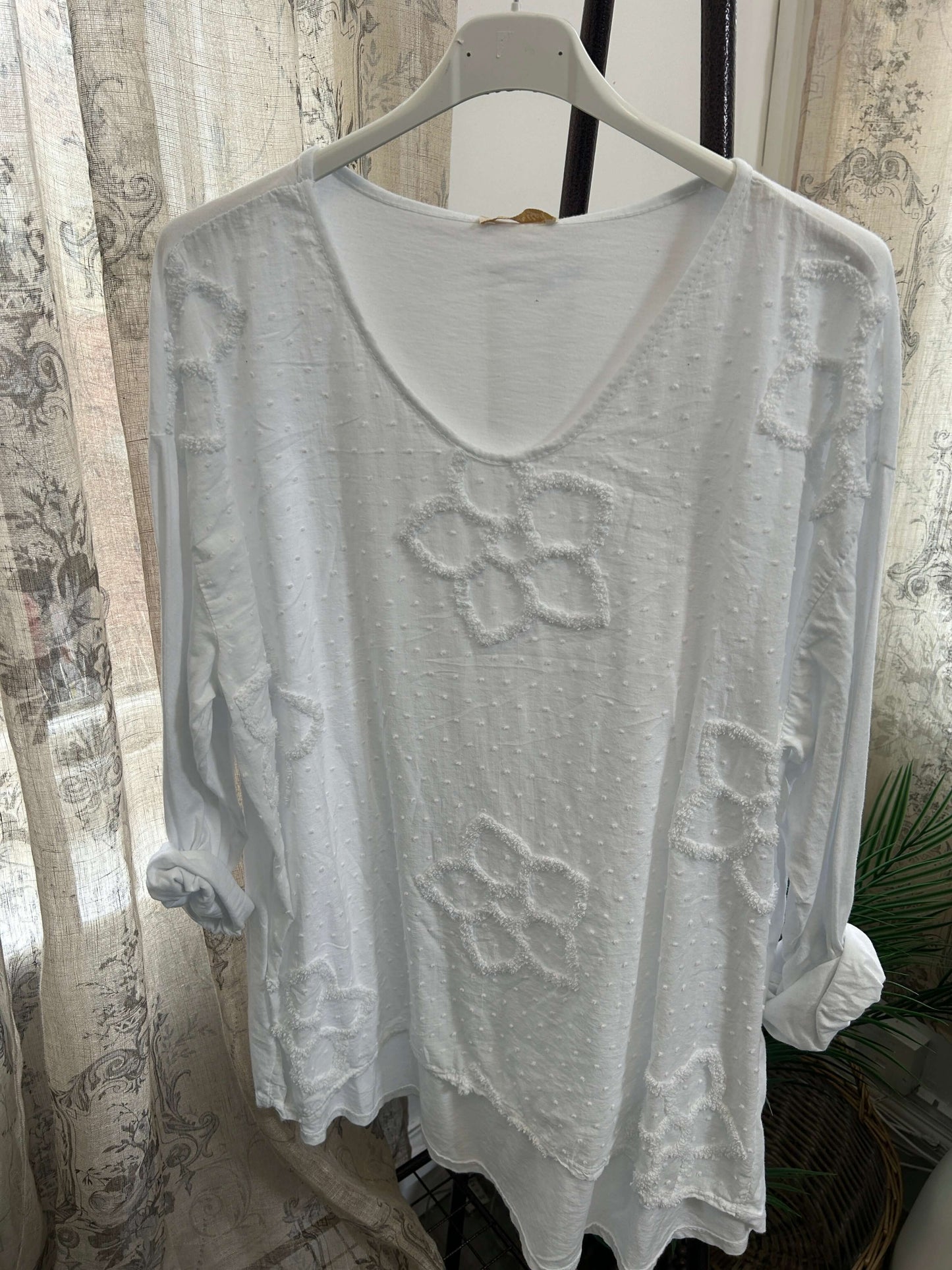 Floral Embroidered Long Sleeve Top