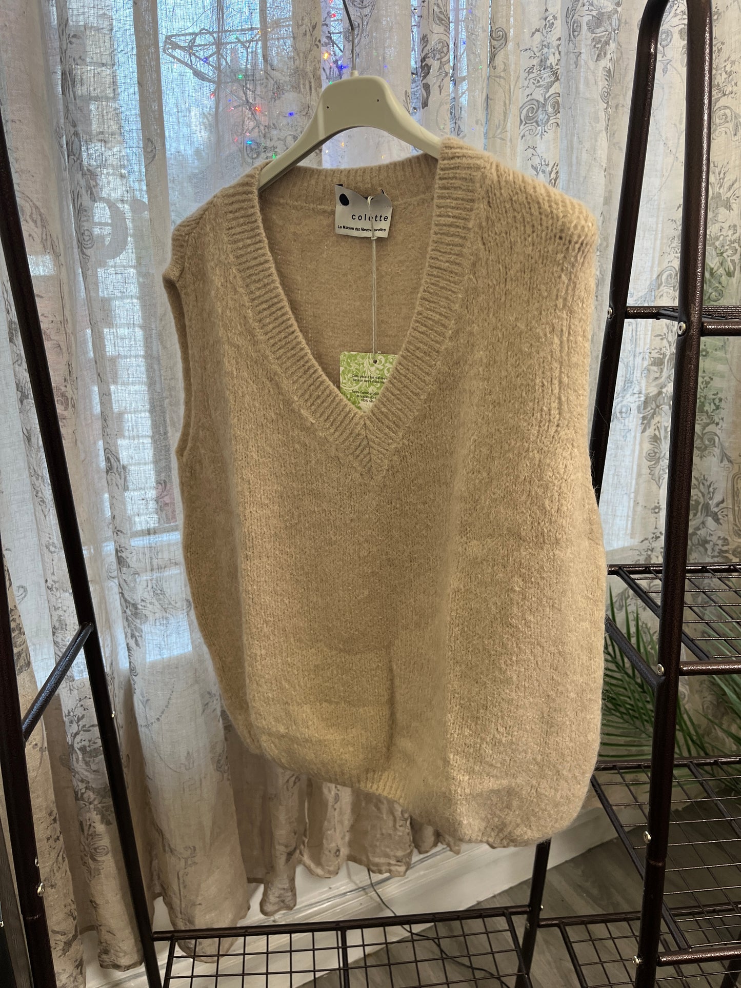 Colette V-Neck Mohair Knit Tank Top