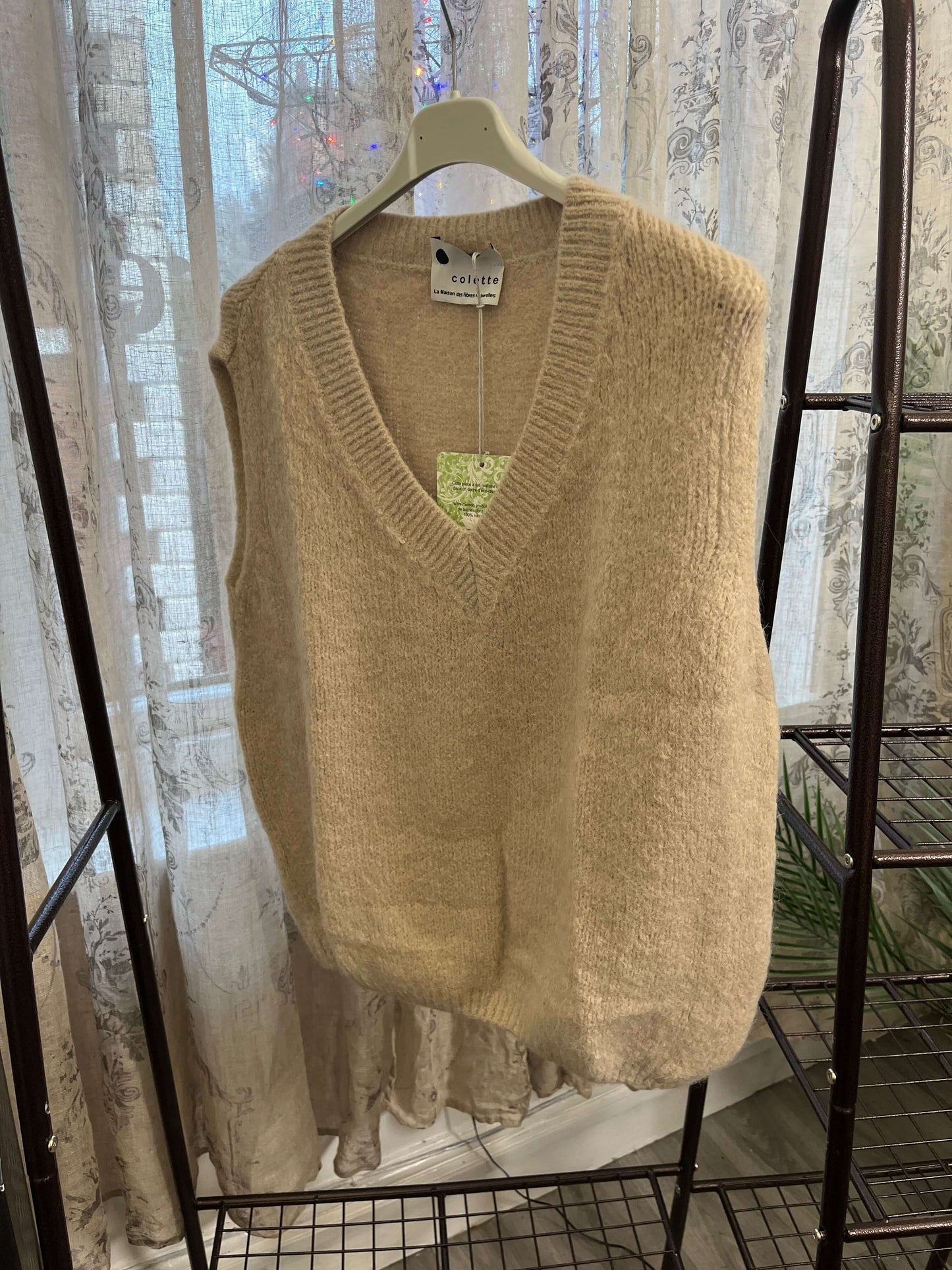 Colette V-Neck Mohair Knit Tank Top