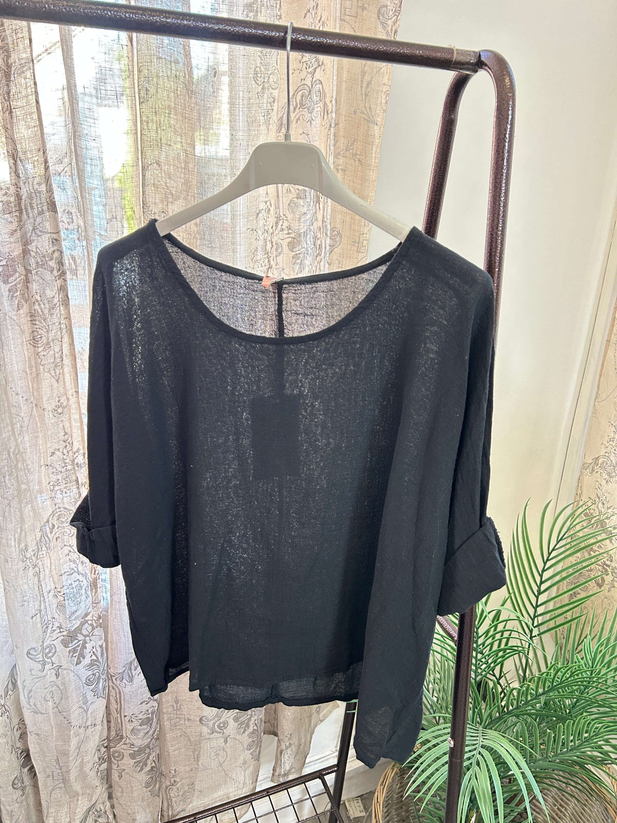 Casual Round Neck Linen Top
