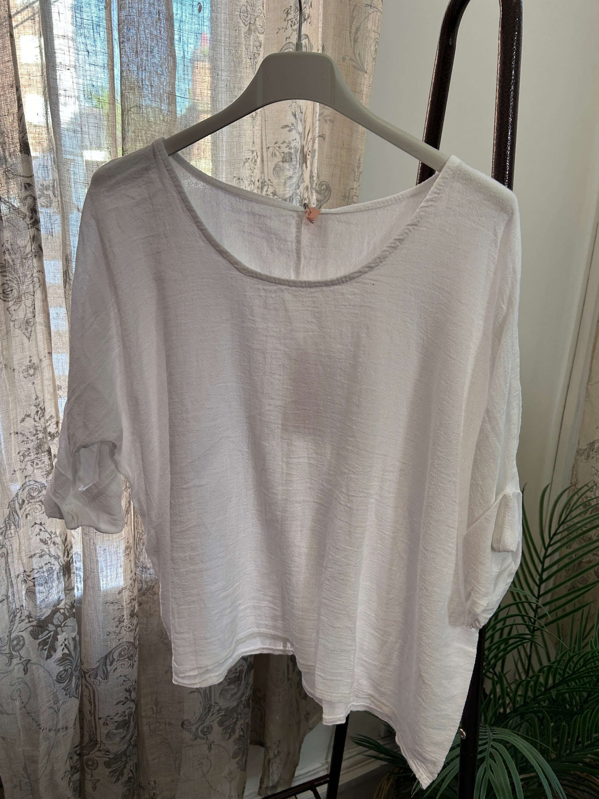 Casual Round Neck Linen Top
