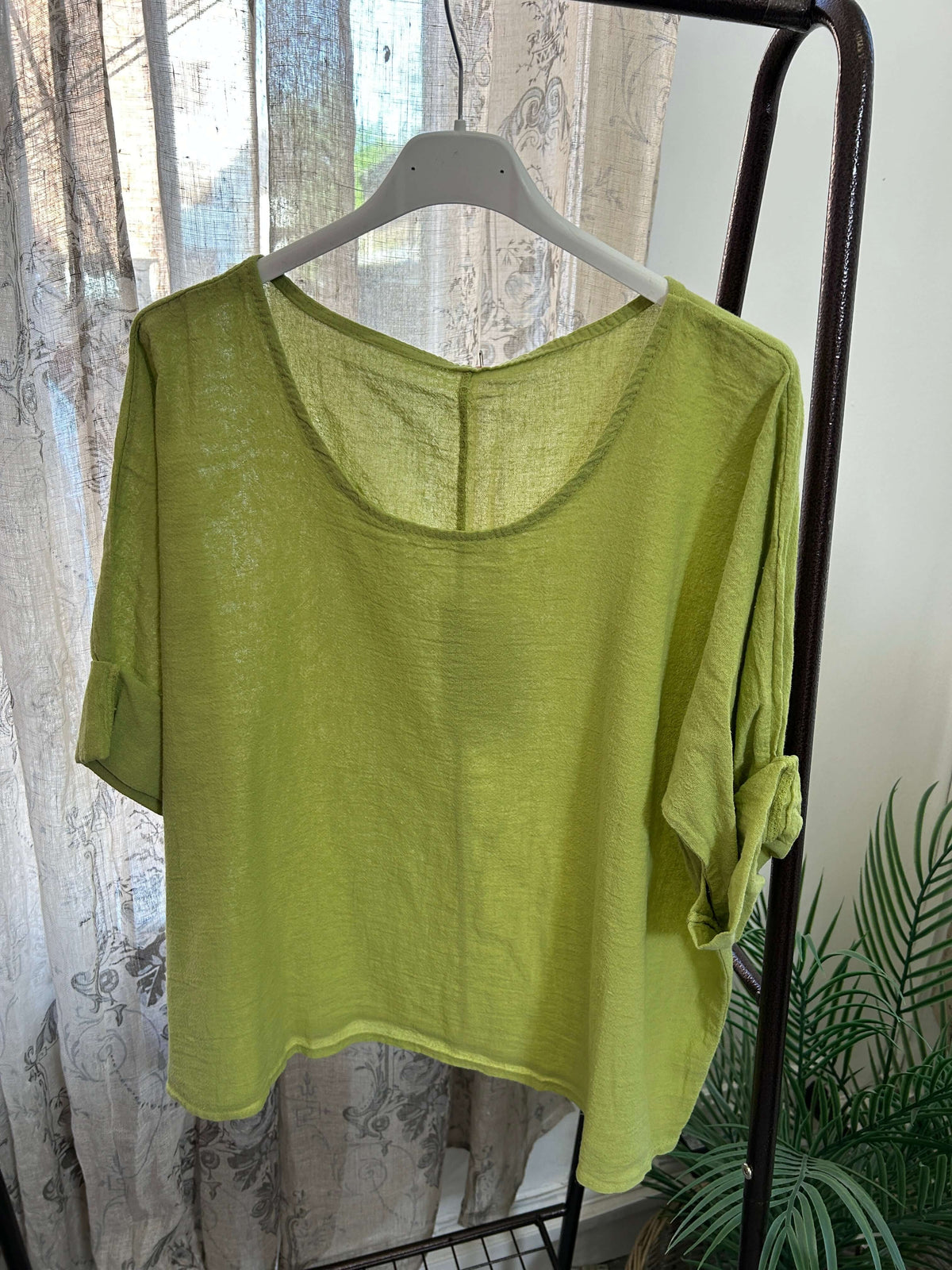 Casual Round Neck Linen Top