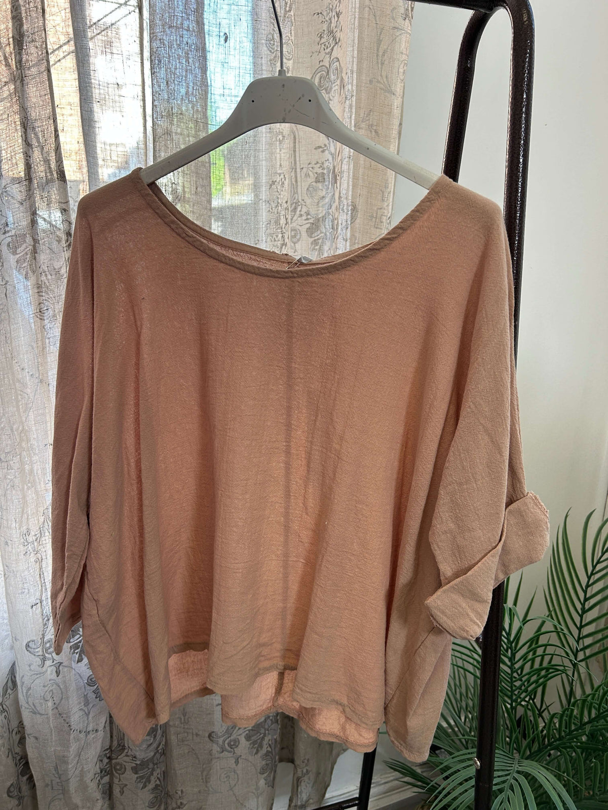 Casual Round Neck Linen Top
