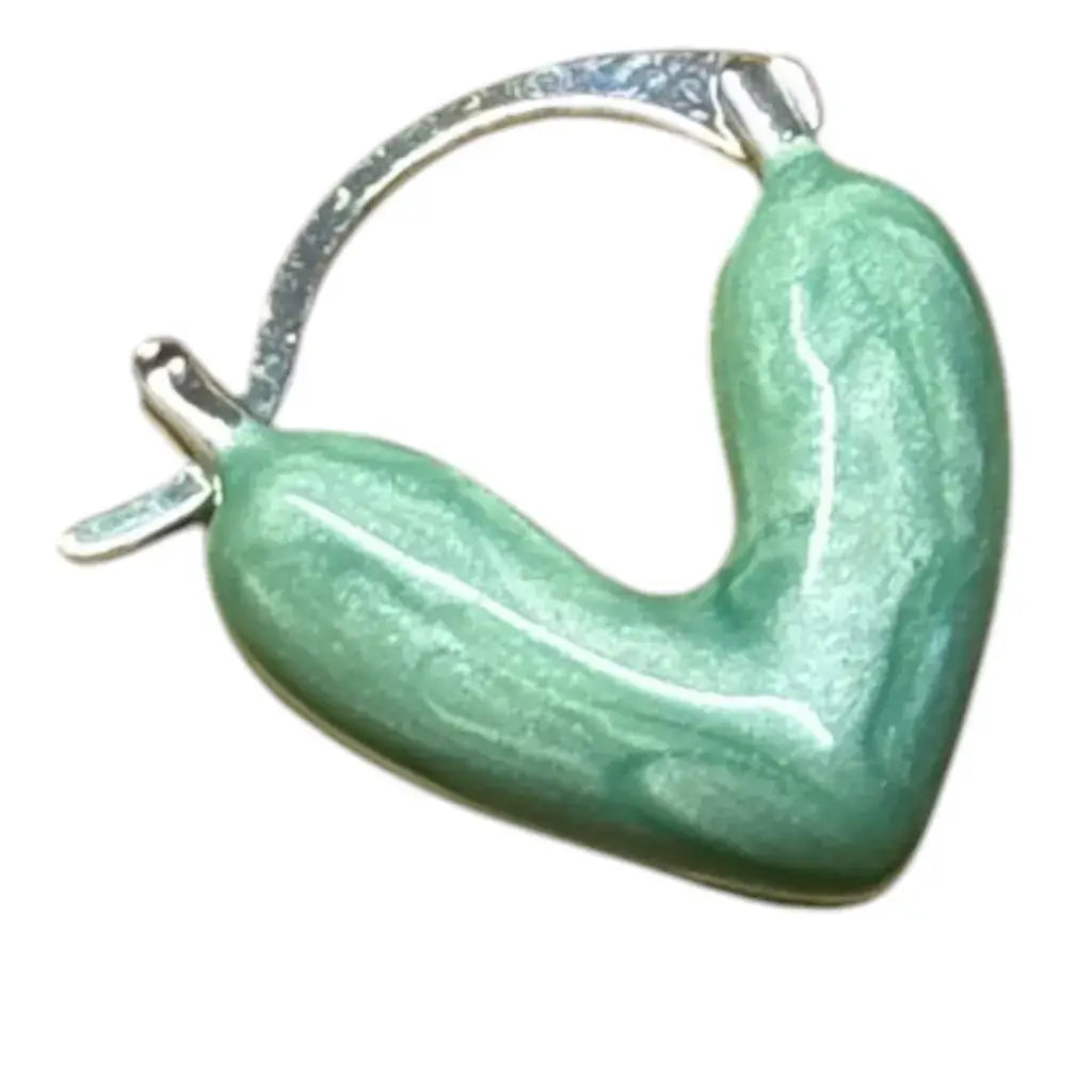 Jess & Lou - Heart Pearlescent Loop Earring Aqua