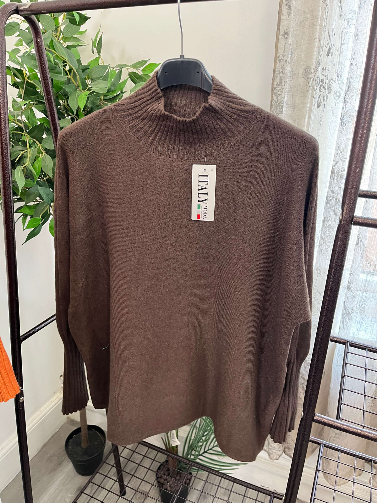 Tamara High Neck Ribbed Boxy Jumper