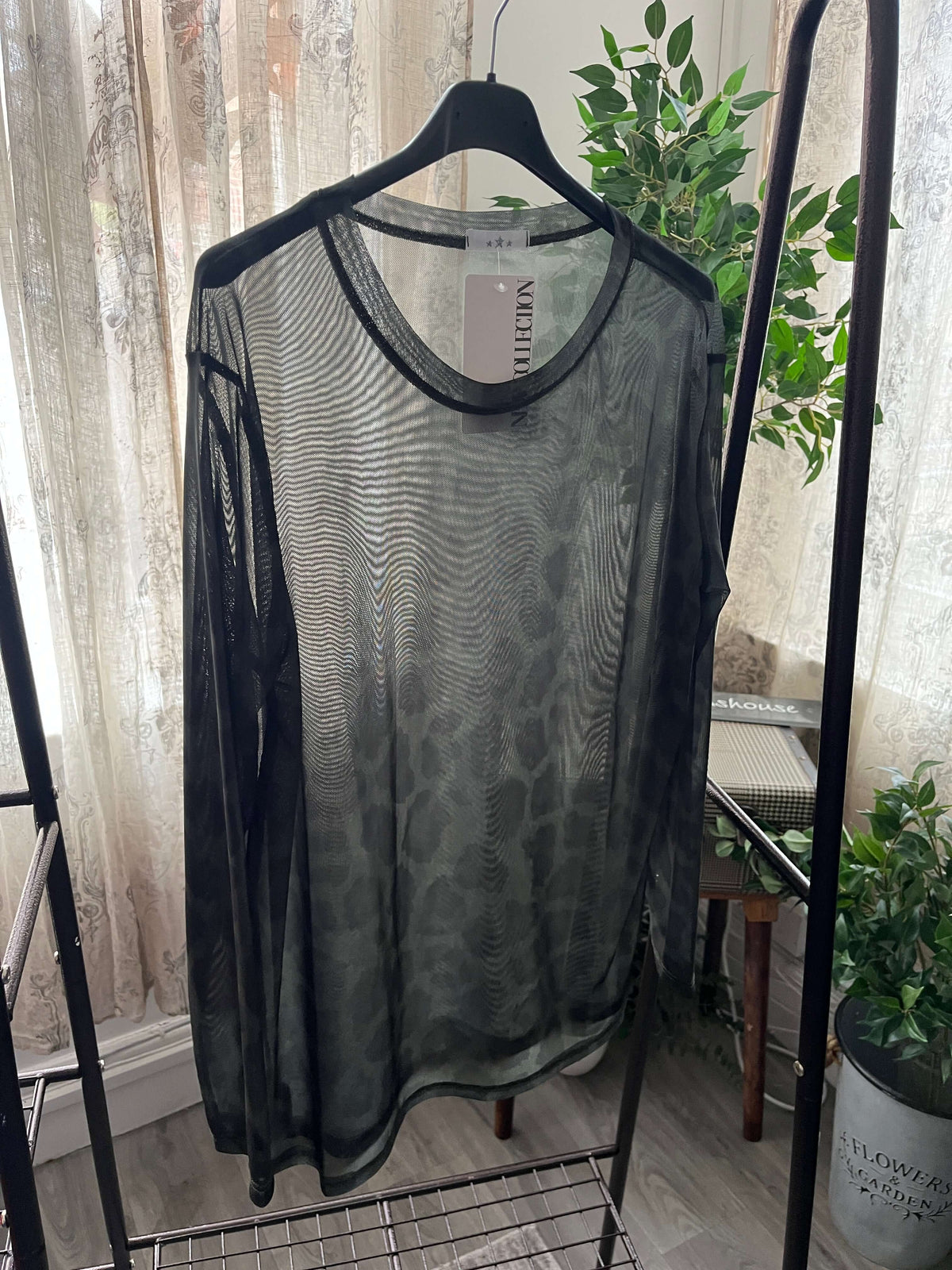 Orla Mesh Layering Top - Leopard