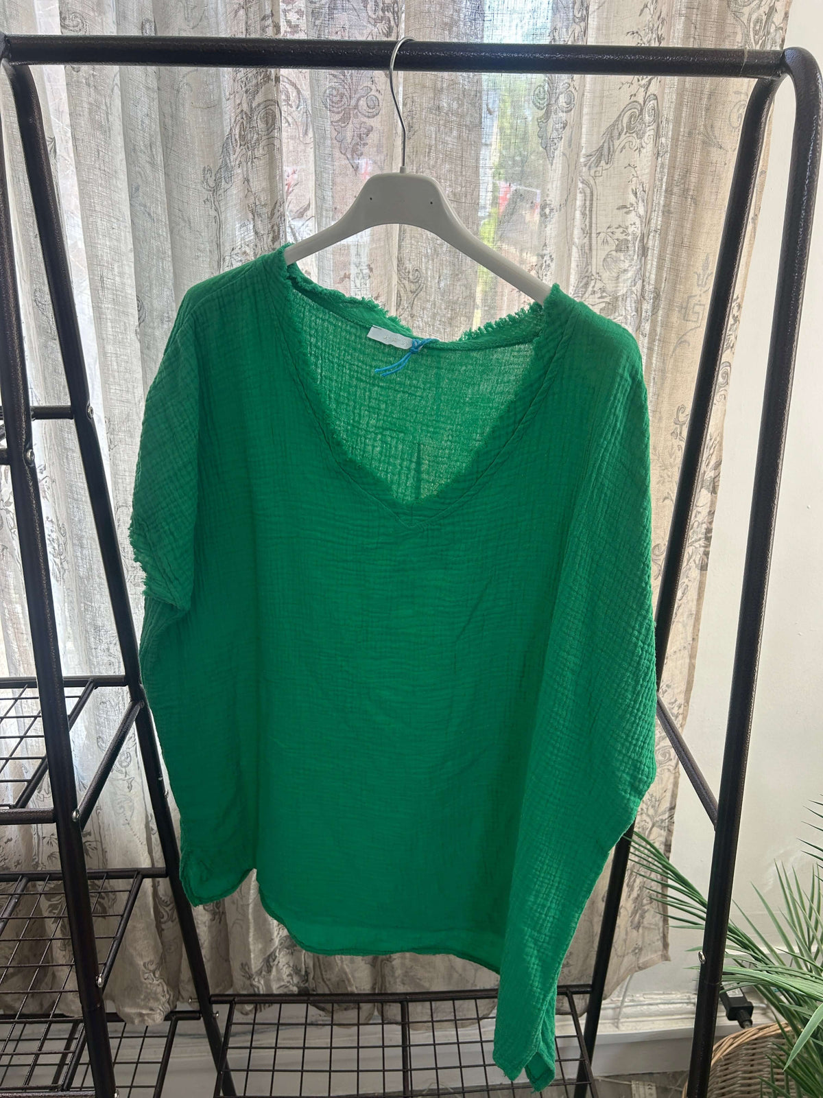 Lottie Cheesecloth V Neck Top