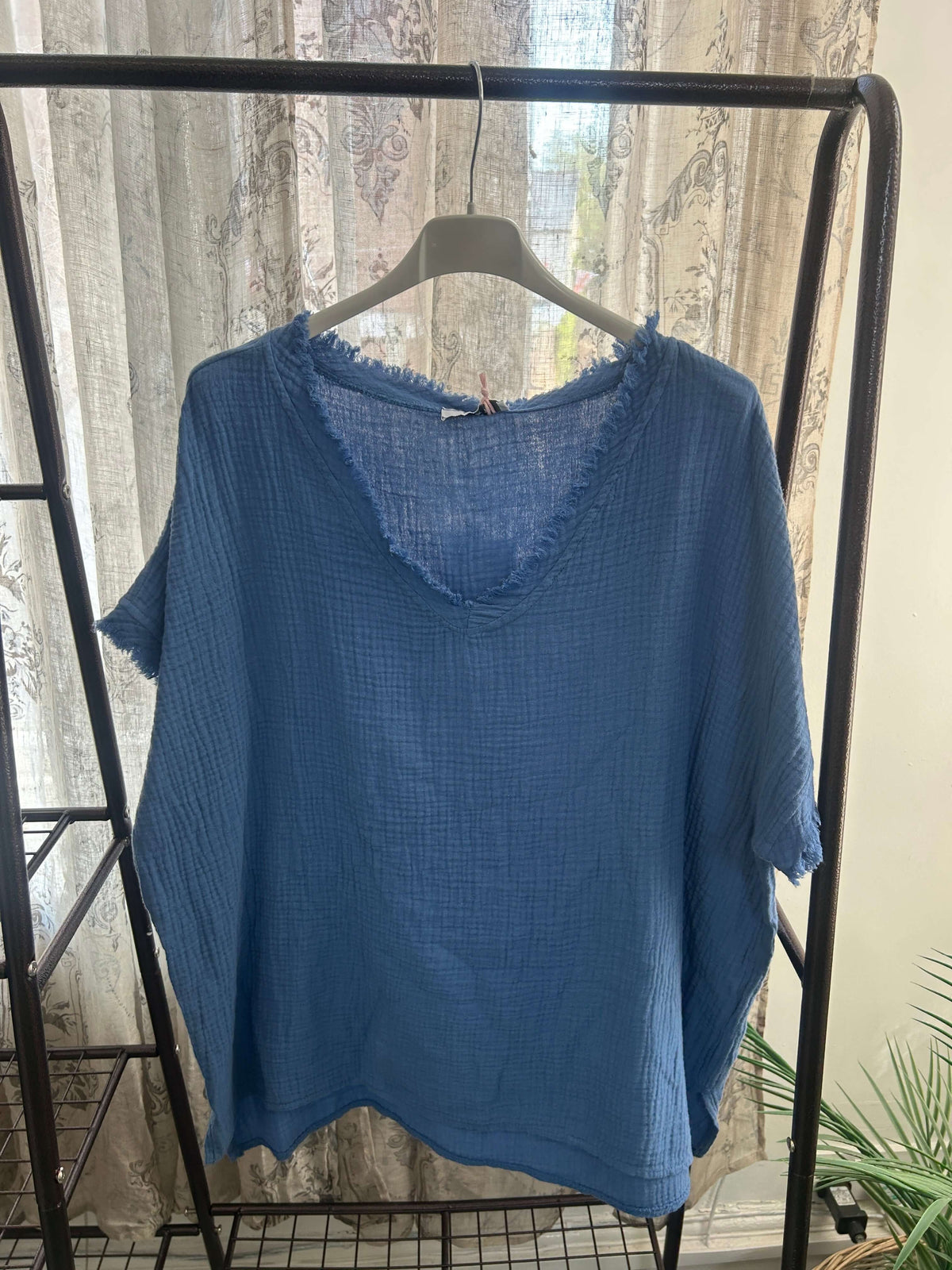 Lottie Cheesecloth V Neck Top