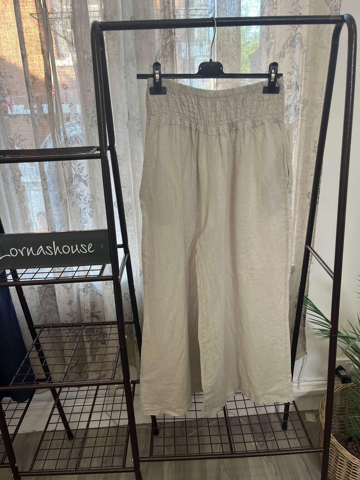 Ester Linen Wide Leg Palazzo Trouser