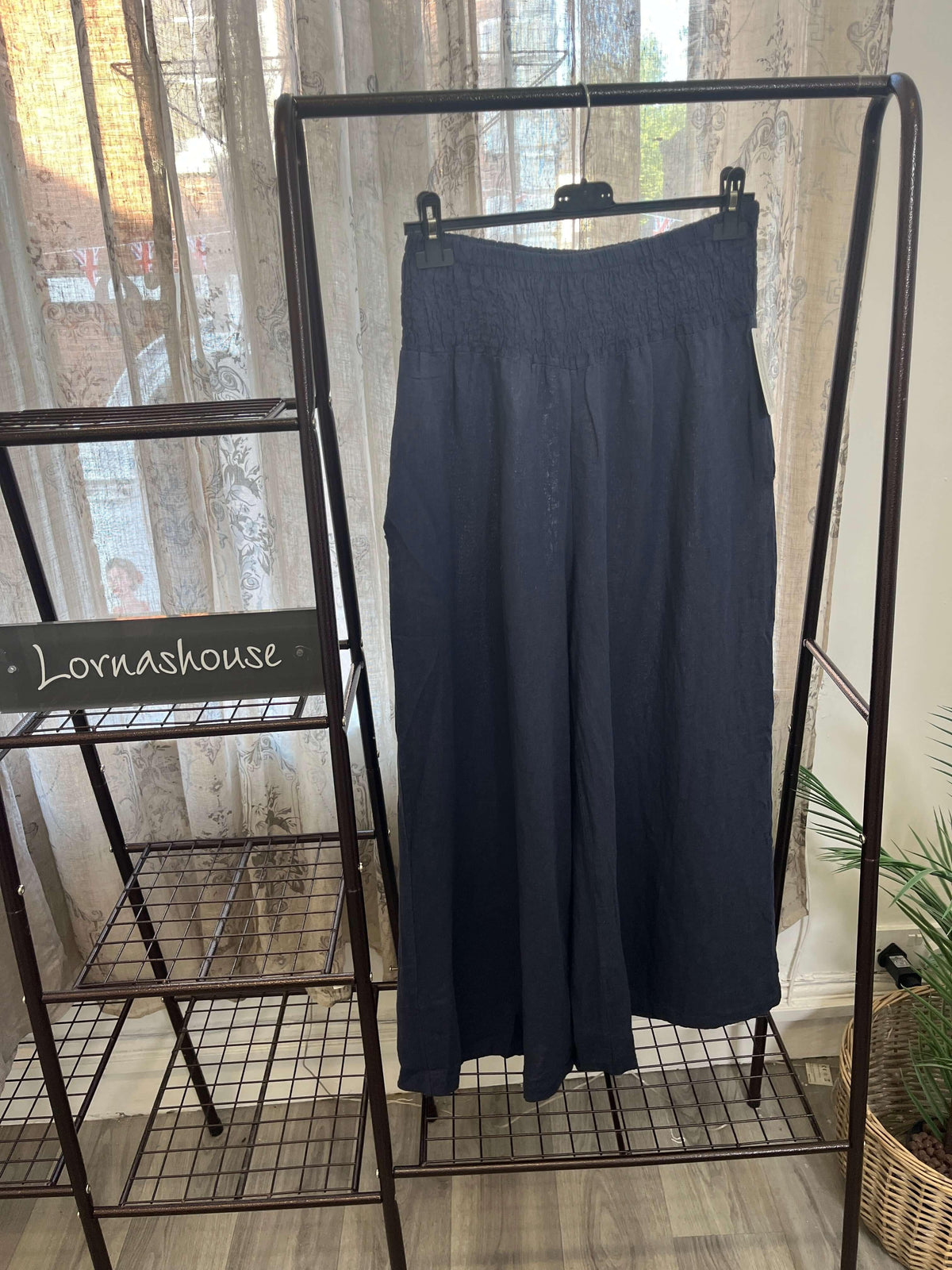 Ester Linen Wide Leg Palazzo Trouser
