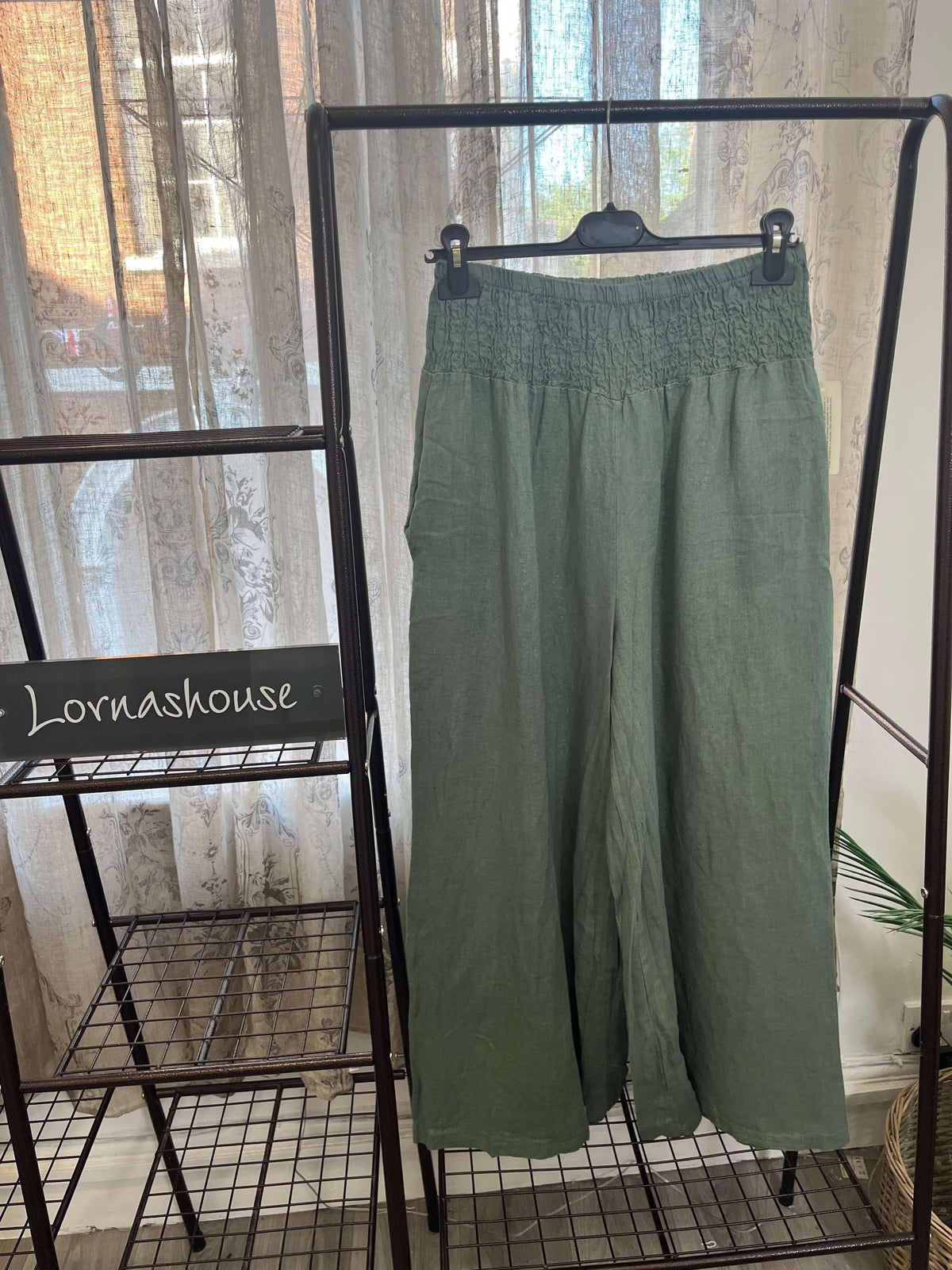 Ester Linen Wide Leg Palazzo Trouser