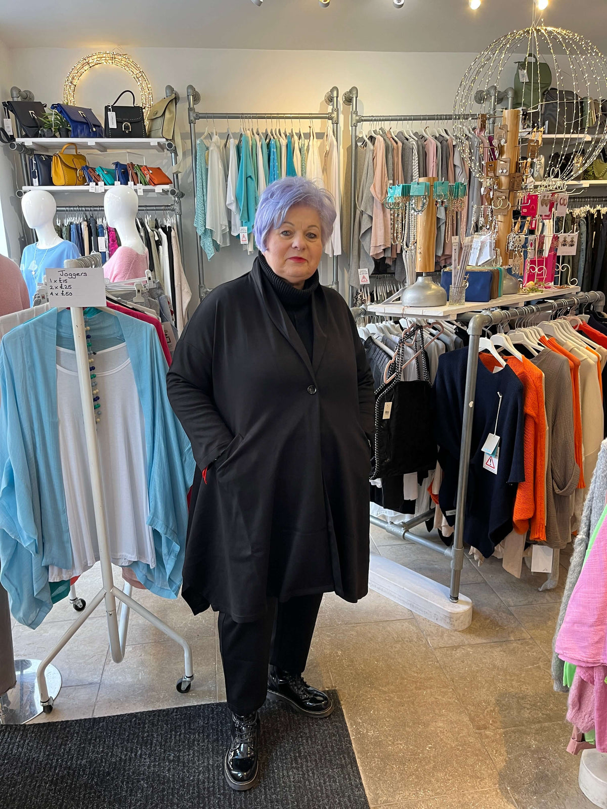 Ladies Jersey Feel Cigarette Pants and Swing Jacket