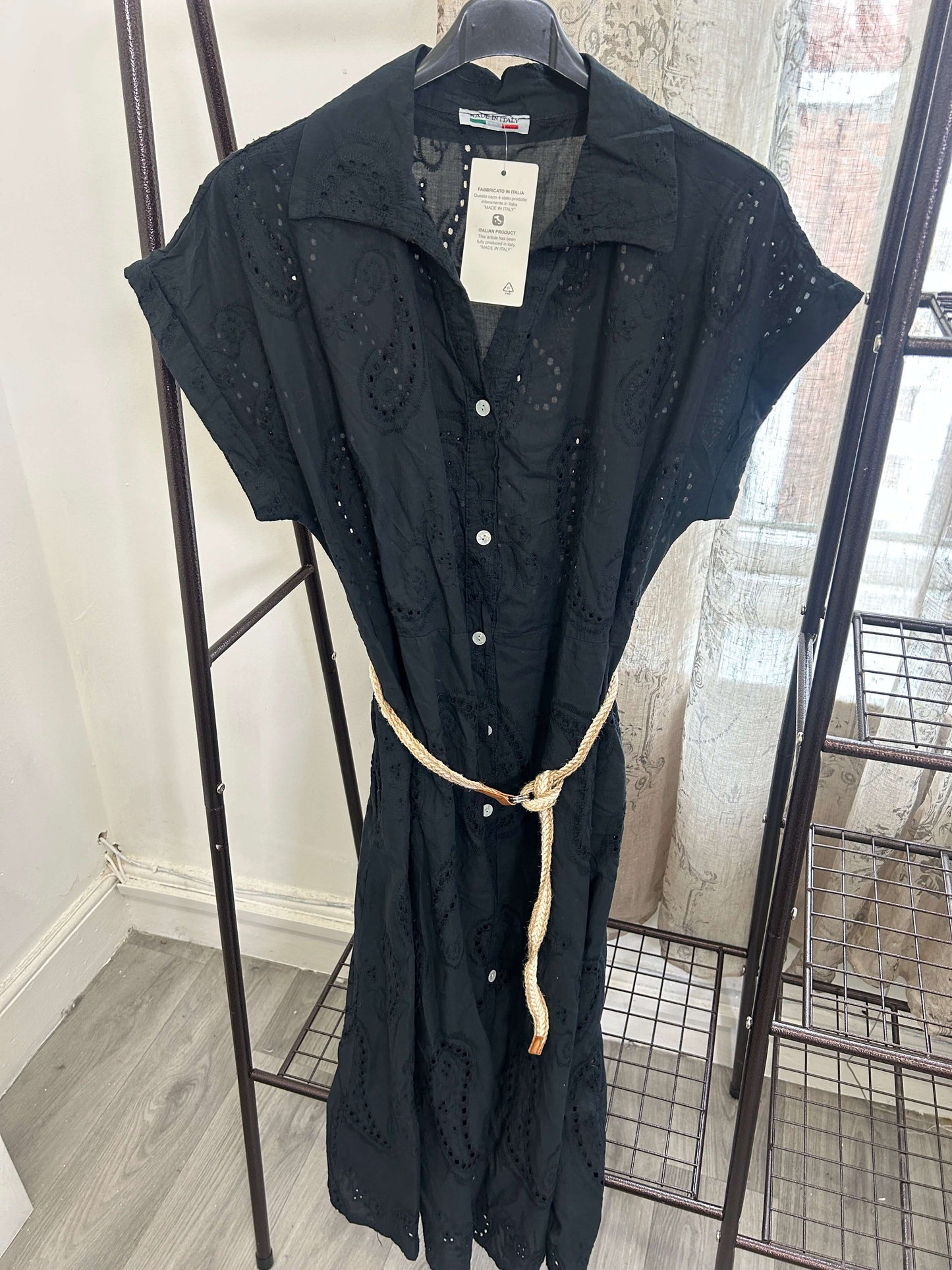 Paisley Broderie Anglaise Midi Shirt Dress