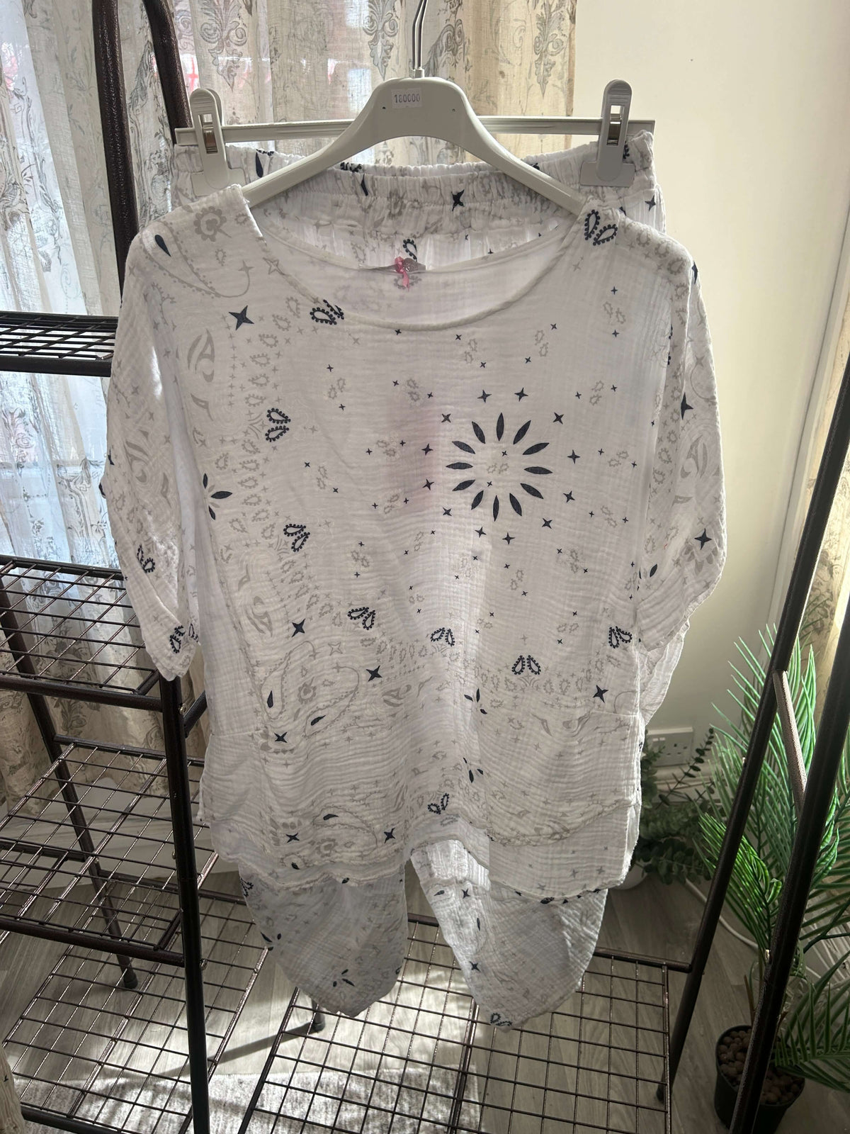 Cheesecloth Bandana Print Trousers and Top Set