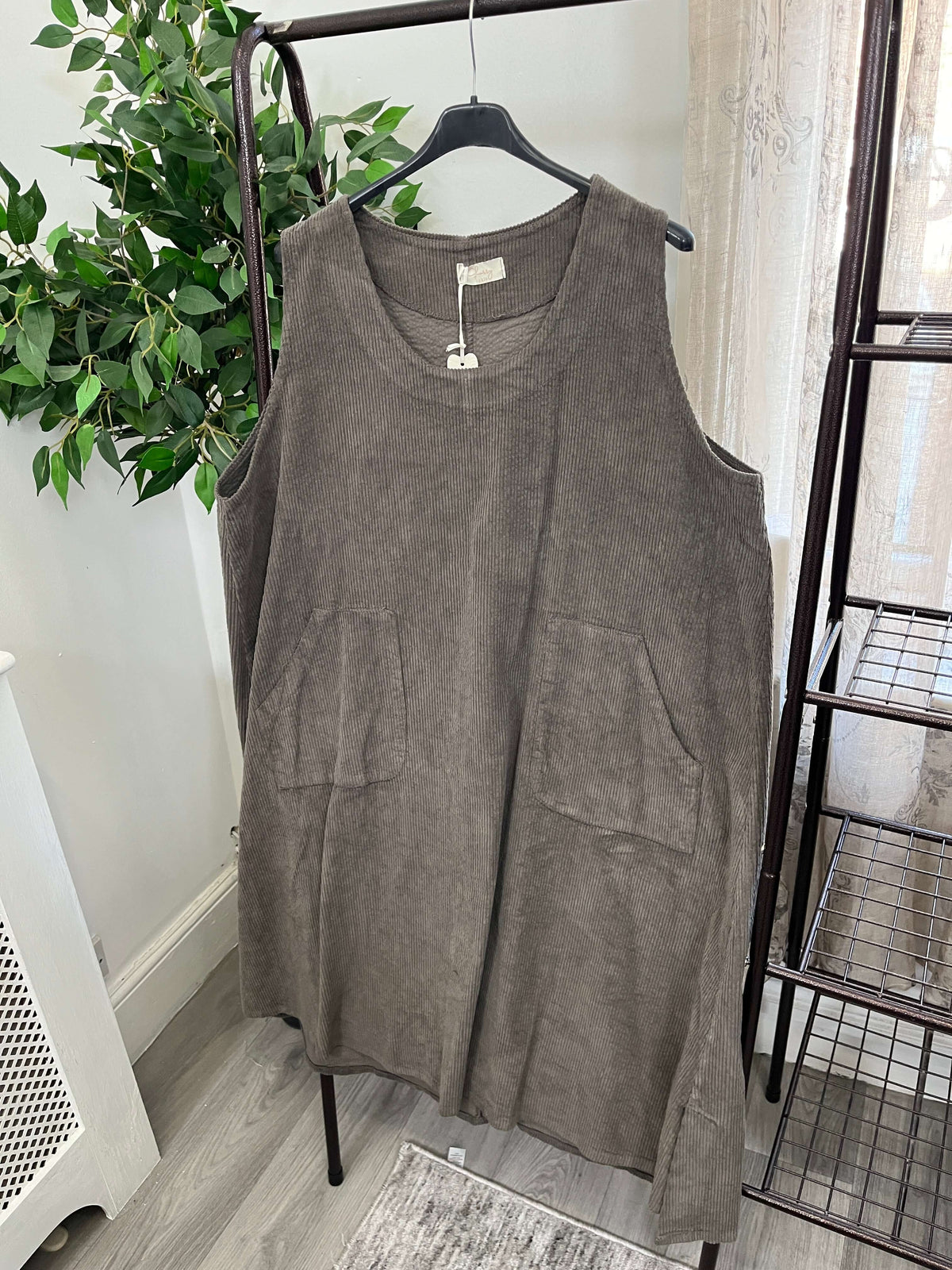 Jumbo Cord Pinafore Dress