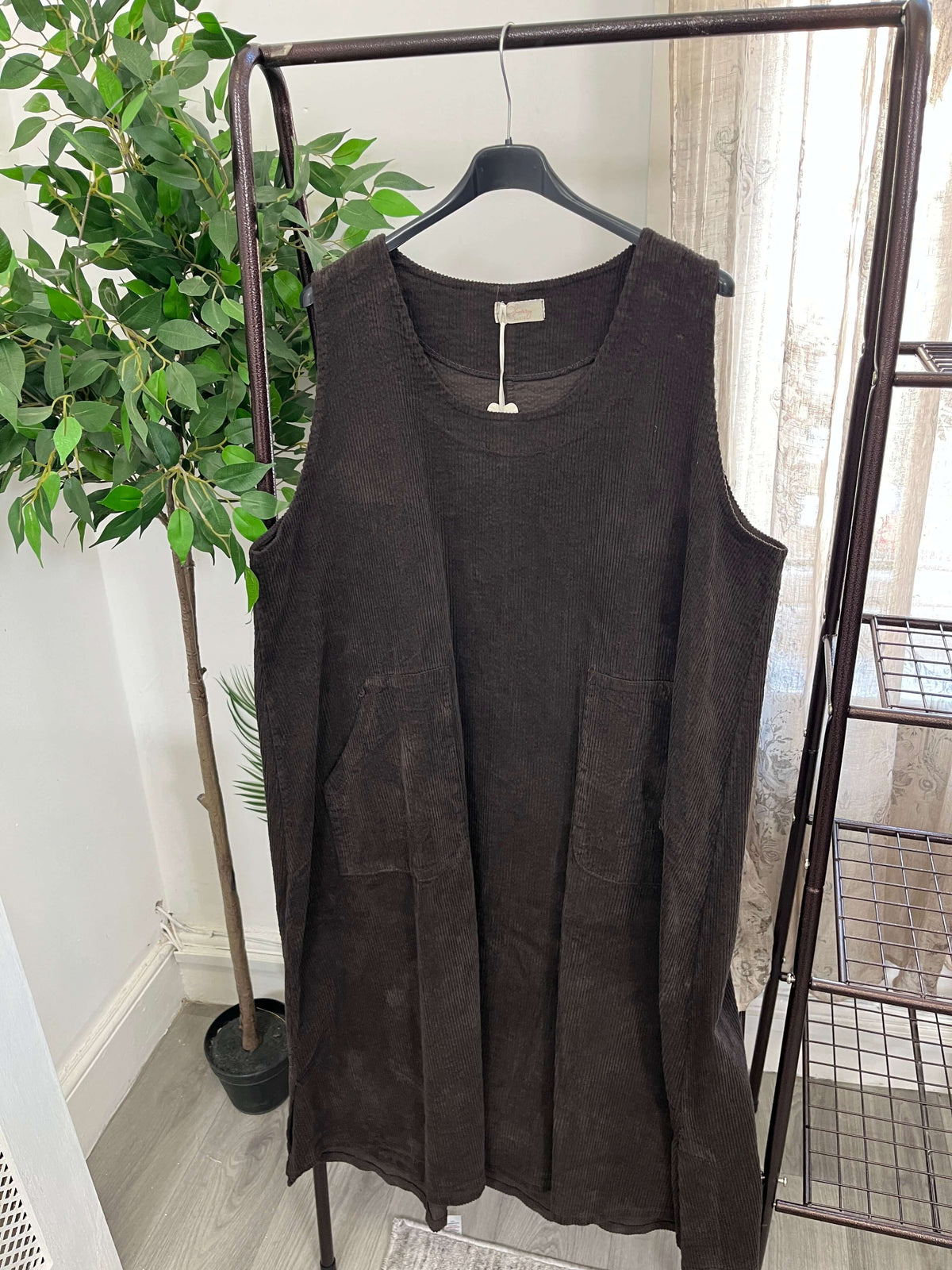 Jumbo Cord Pinafore Dress
