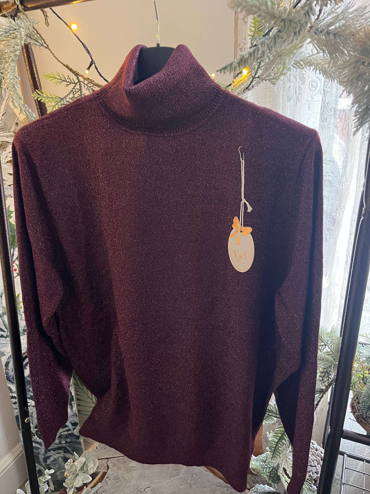Sophie Glittery Polo Neck Jumper