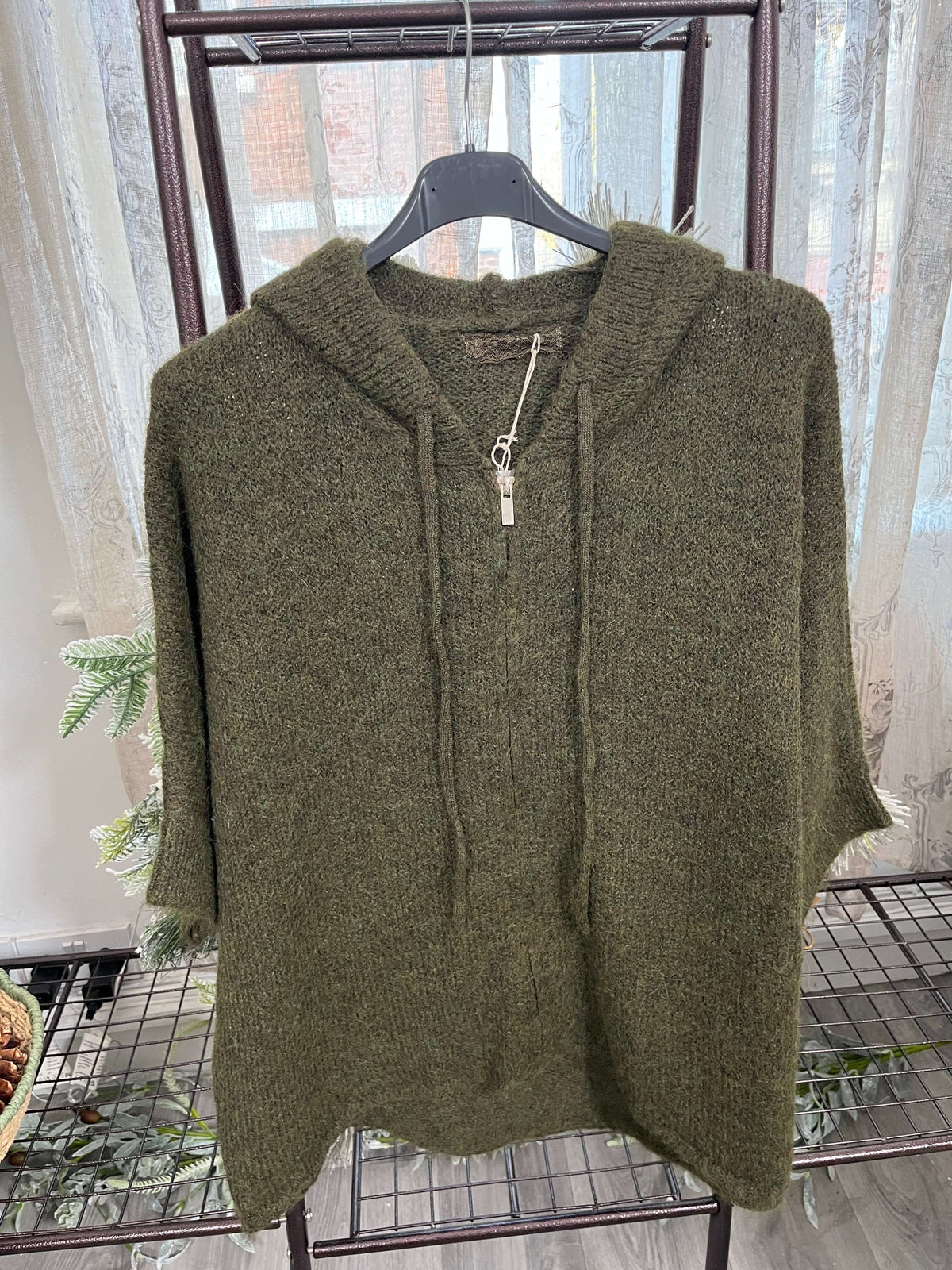 Fleur Zip through Mohair Hoodie
