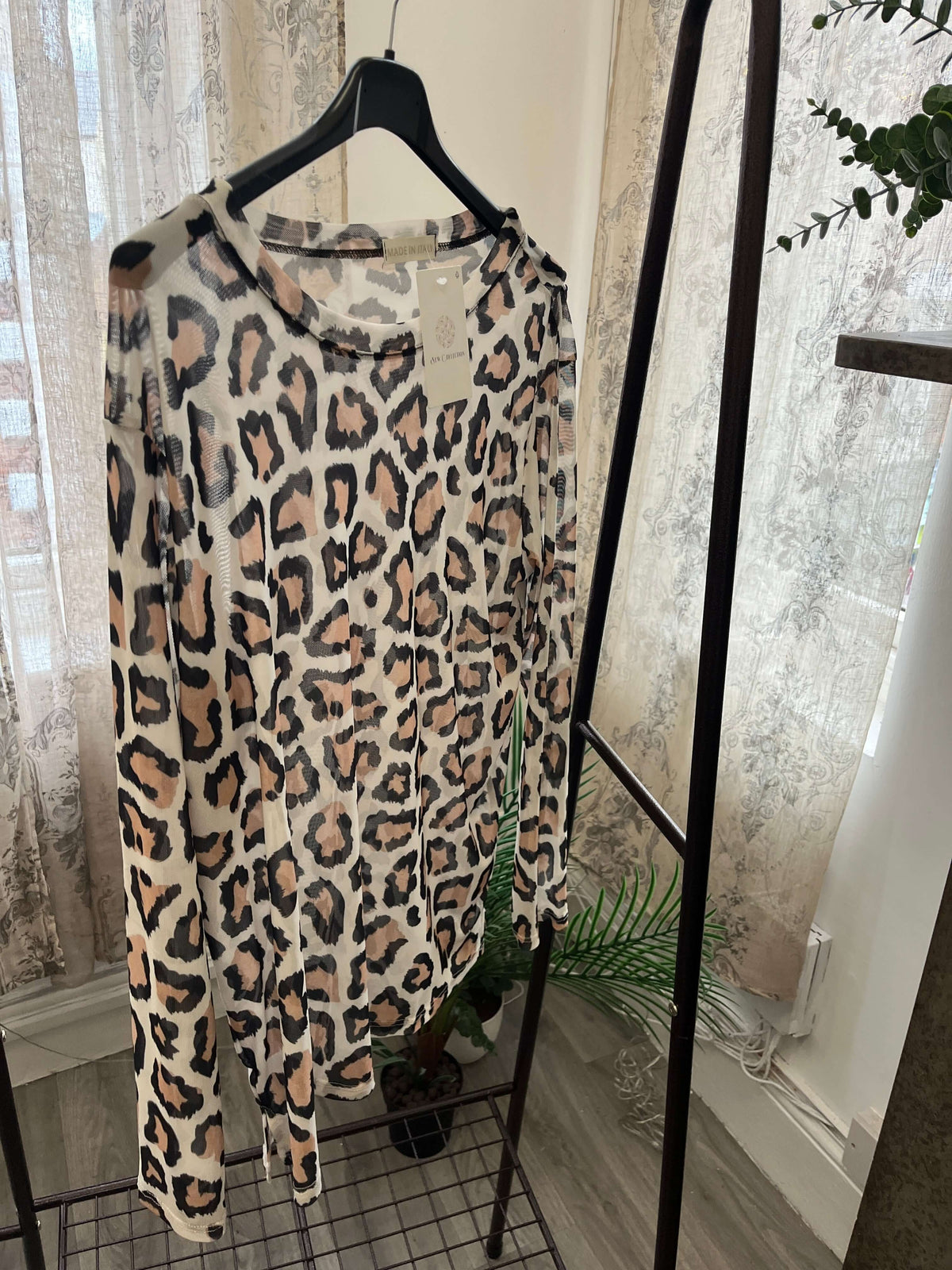 Orla Mesh Layering Top in Leopard