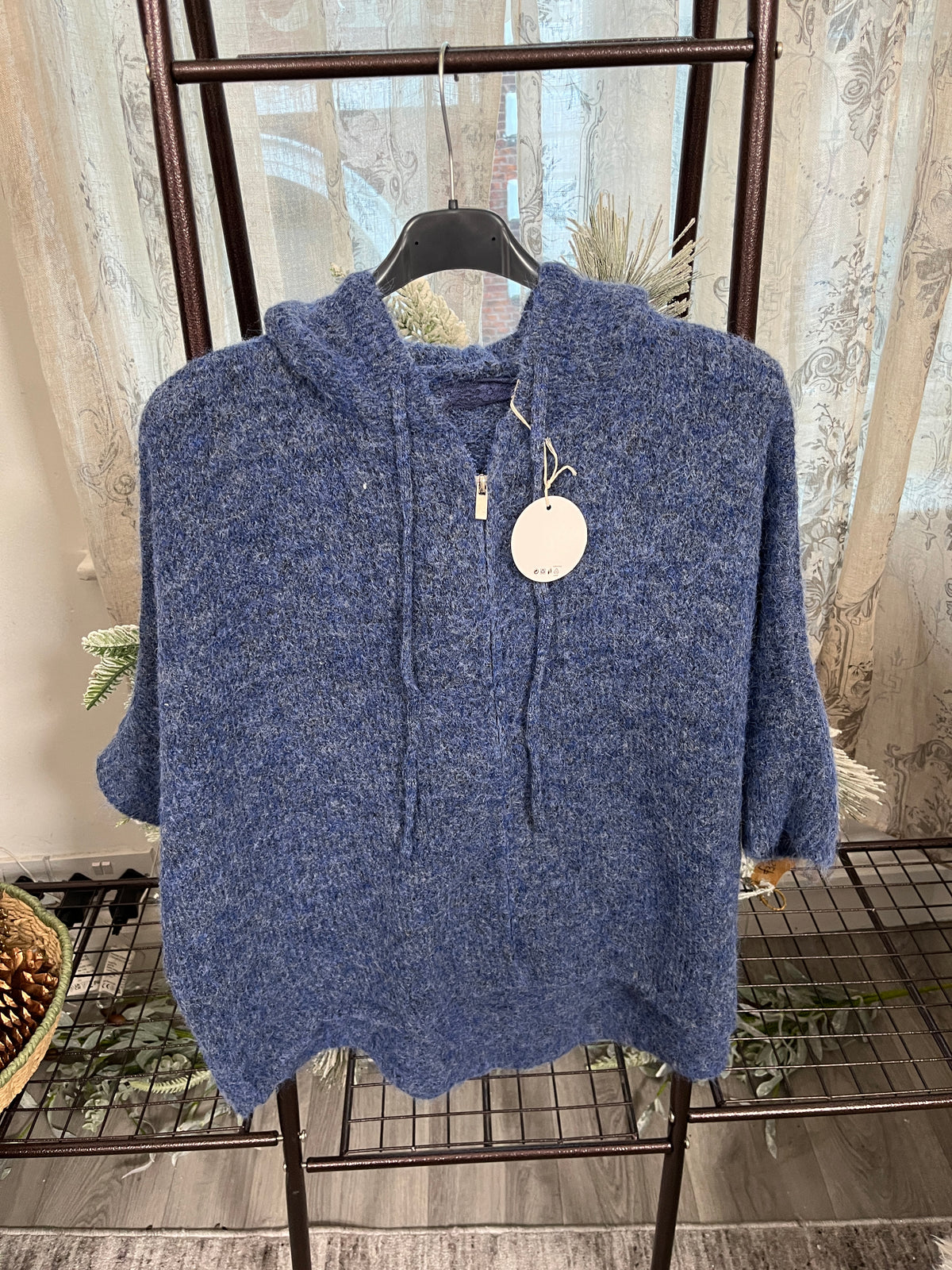 Fleur Zip through Mohair Hoodie
