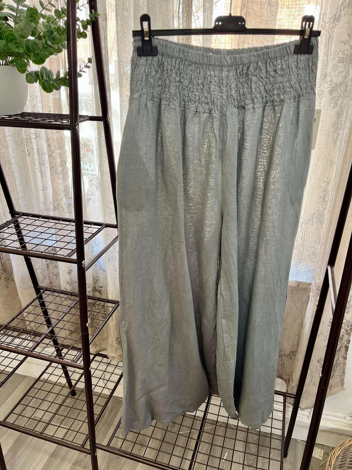 Ester Linen Wide Leg Palazzo Trouser