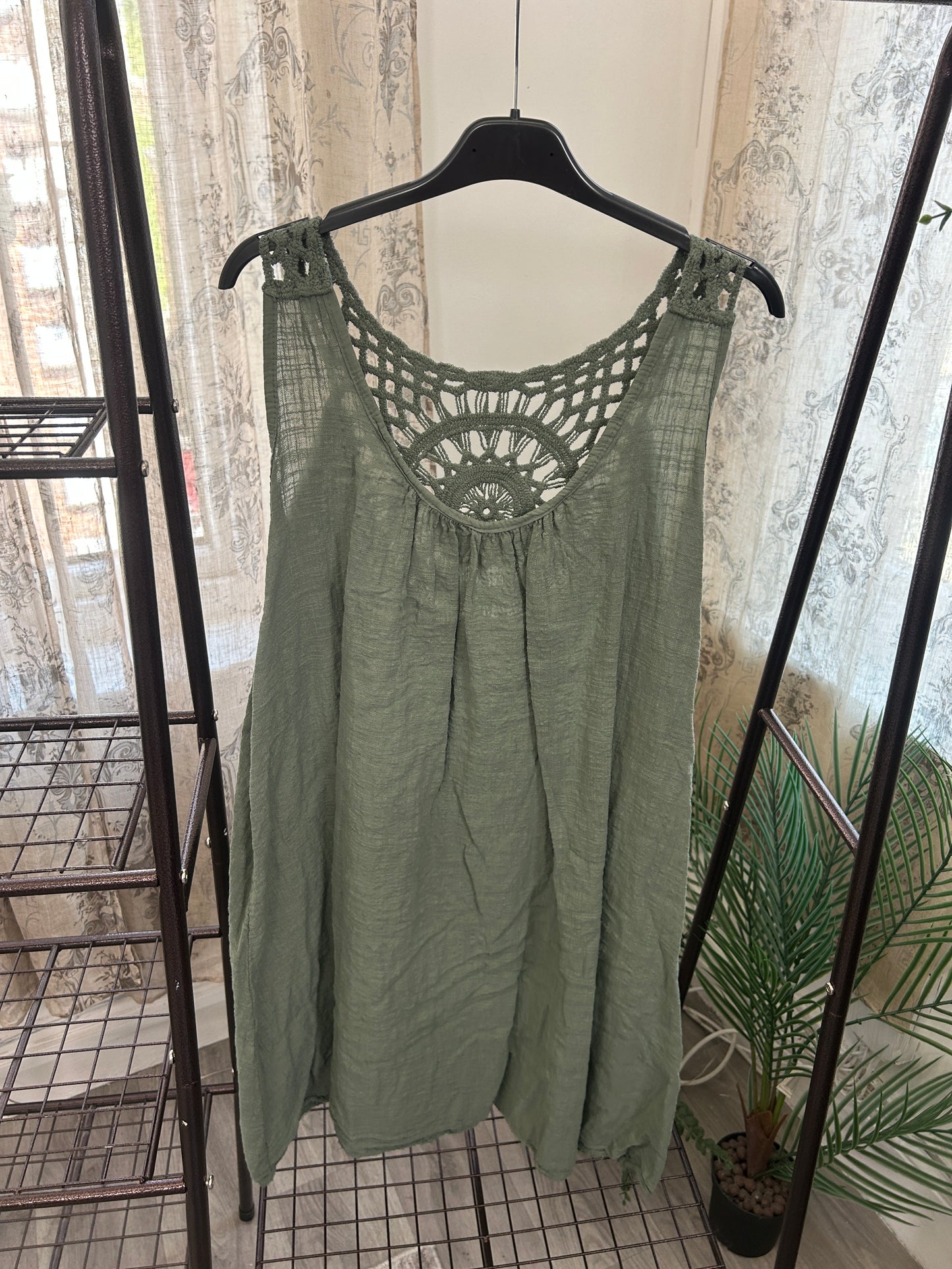 Crochet Back Cotton Sundress