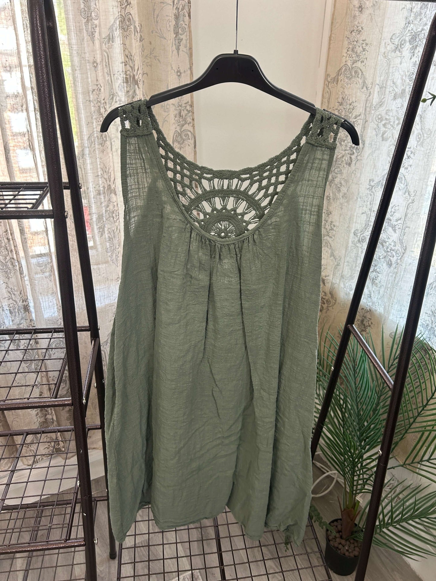 Crochet Back Cotton Sundress