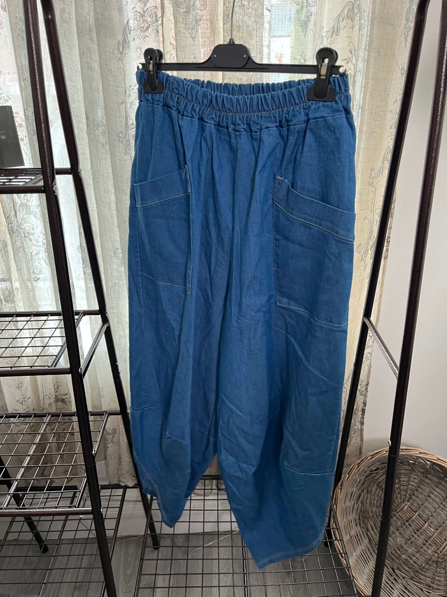 Vienna Denim Cropped Elasticated Waist Trouser