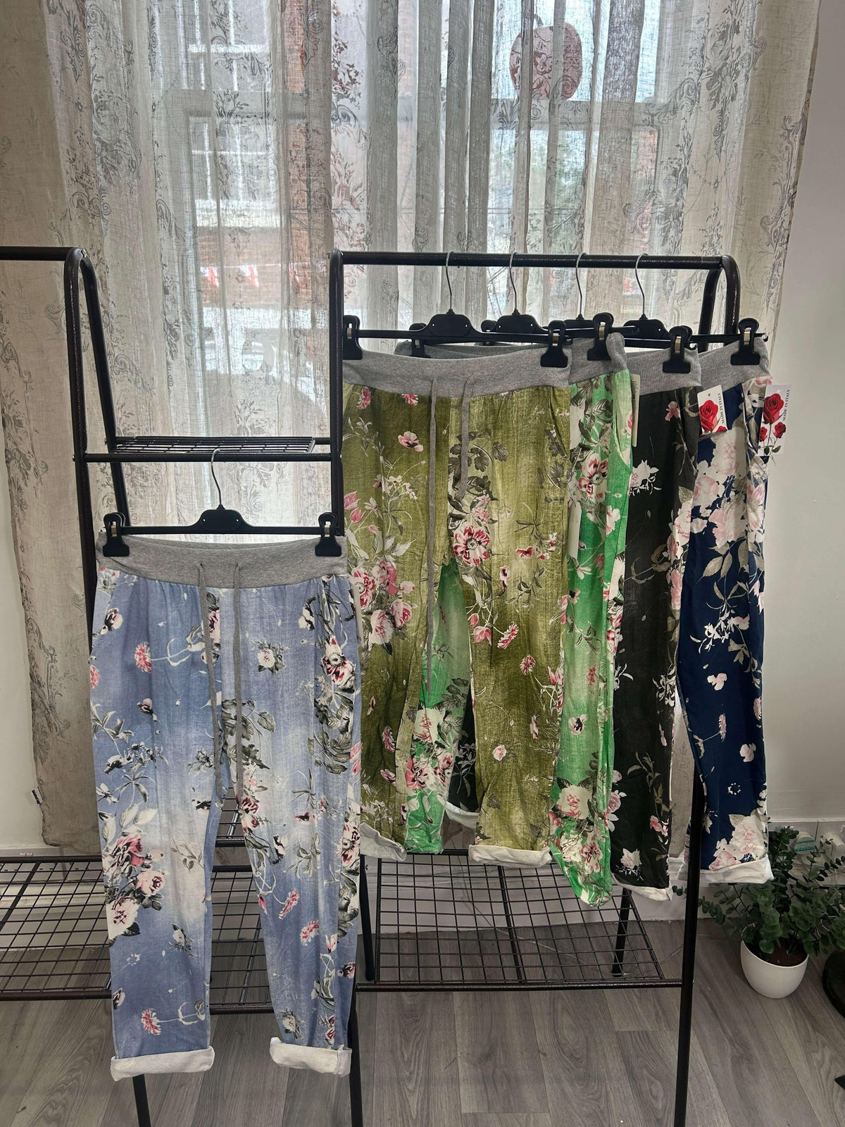 Floral Denim Jogger