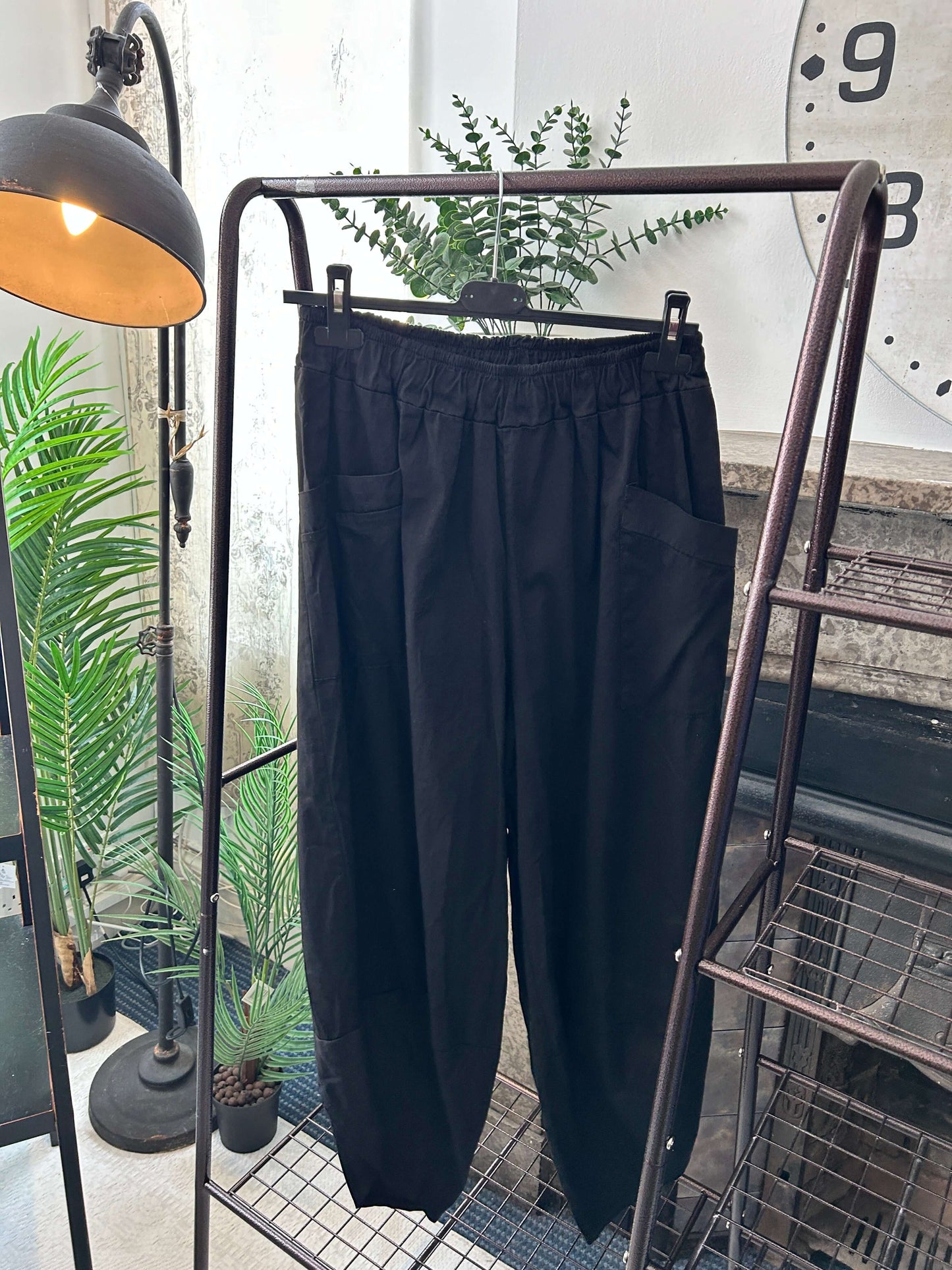 Vienna Cropped Elasticated Waist Cotton Trouser