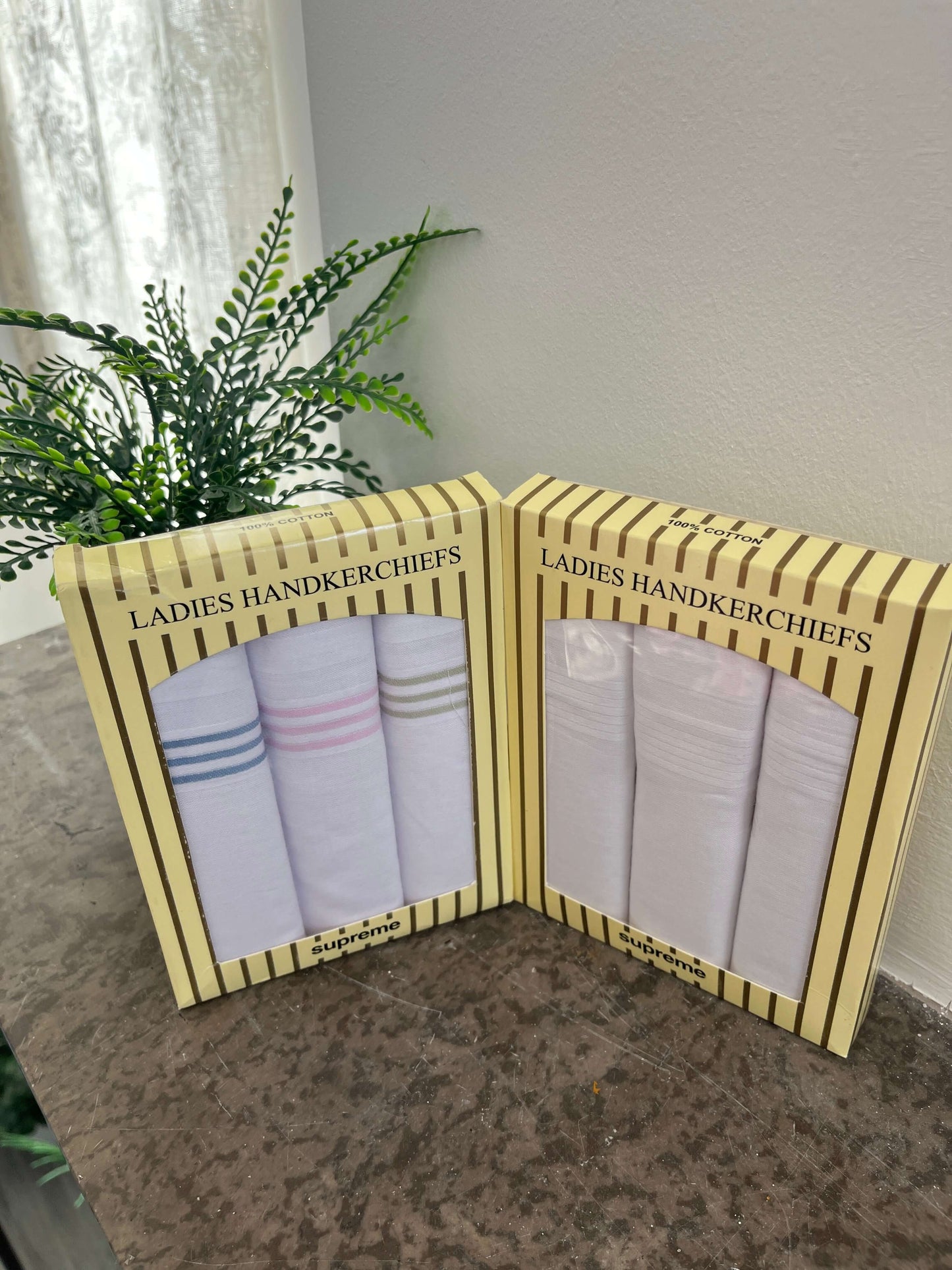 Ladies Handkerchiefs 100% Cotton 3 Pack