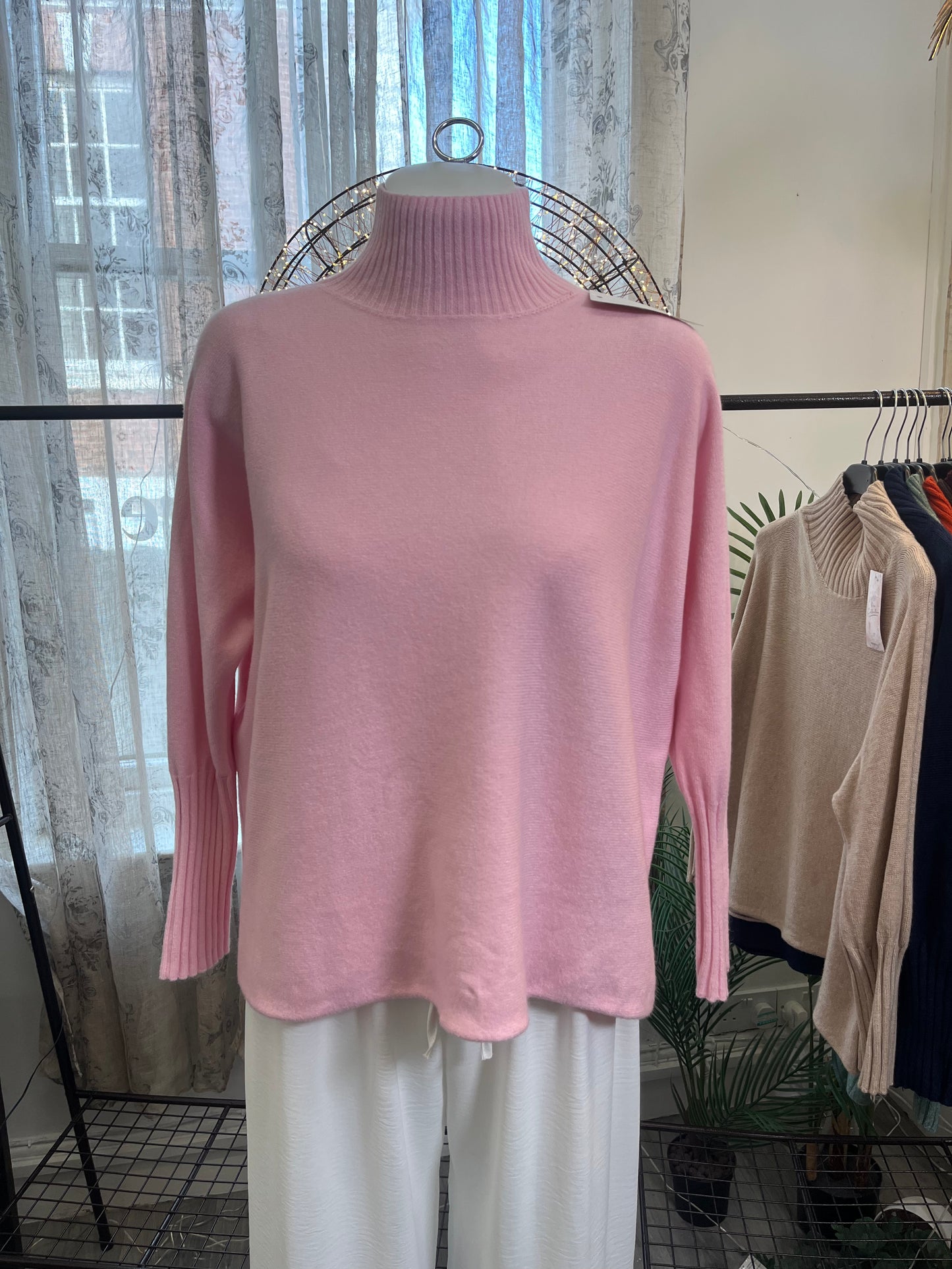 Tamara High Neck Ribbed Boxy Jumper