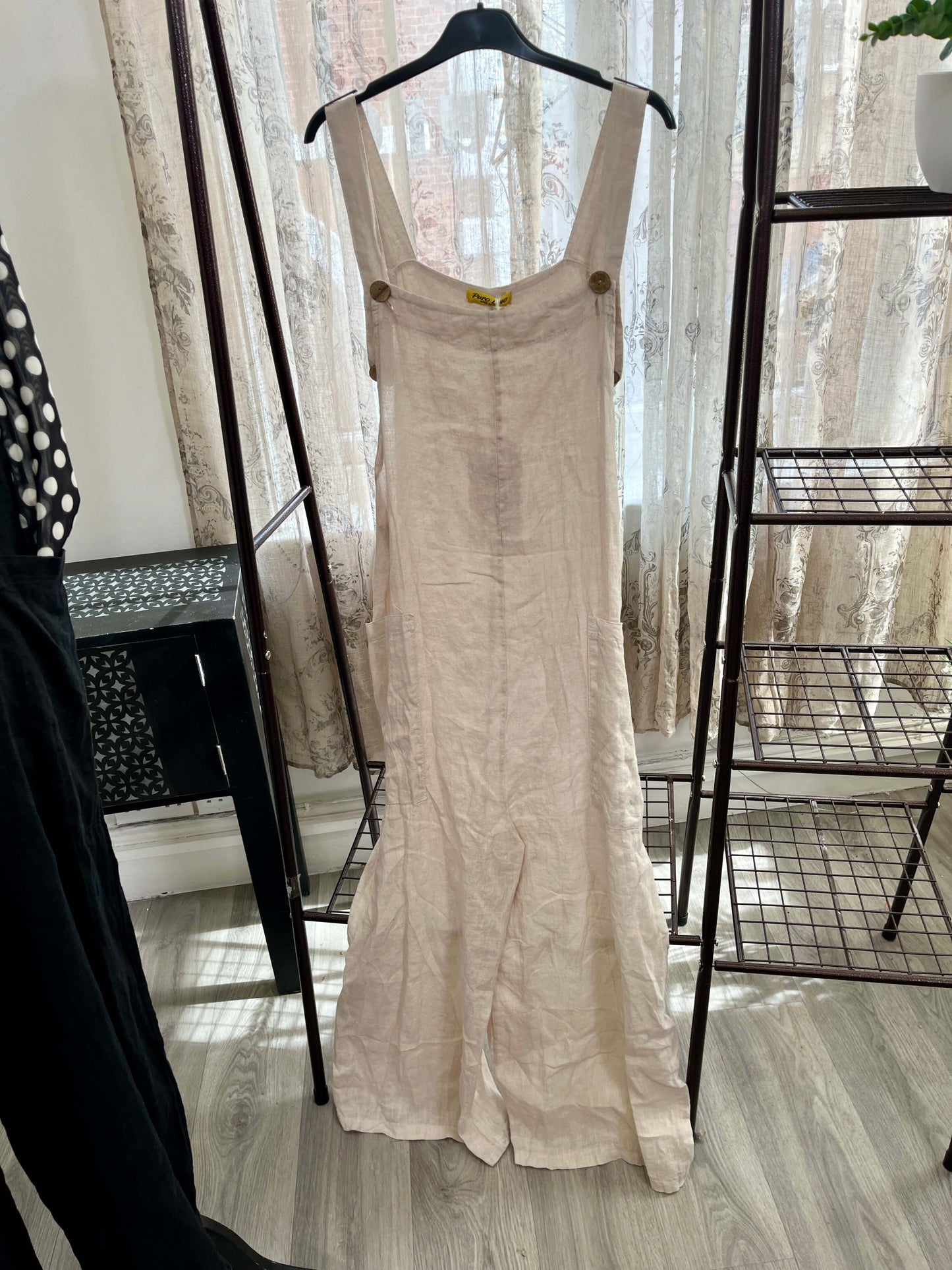 Ollie Linen Wide Leg Dungarees