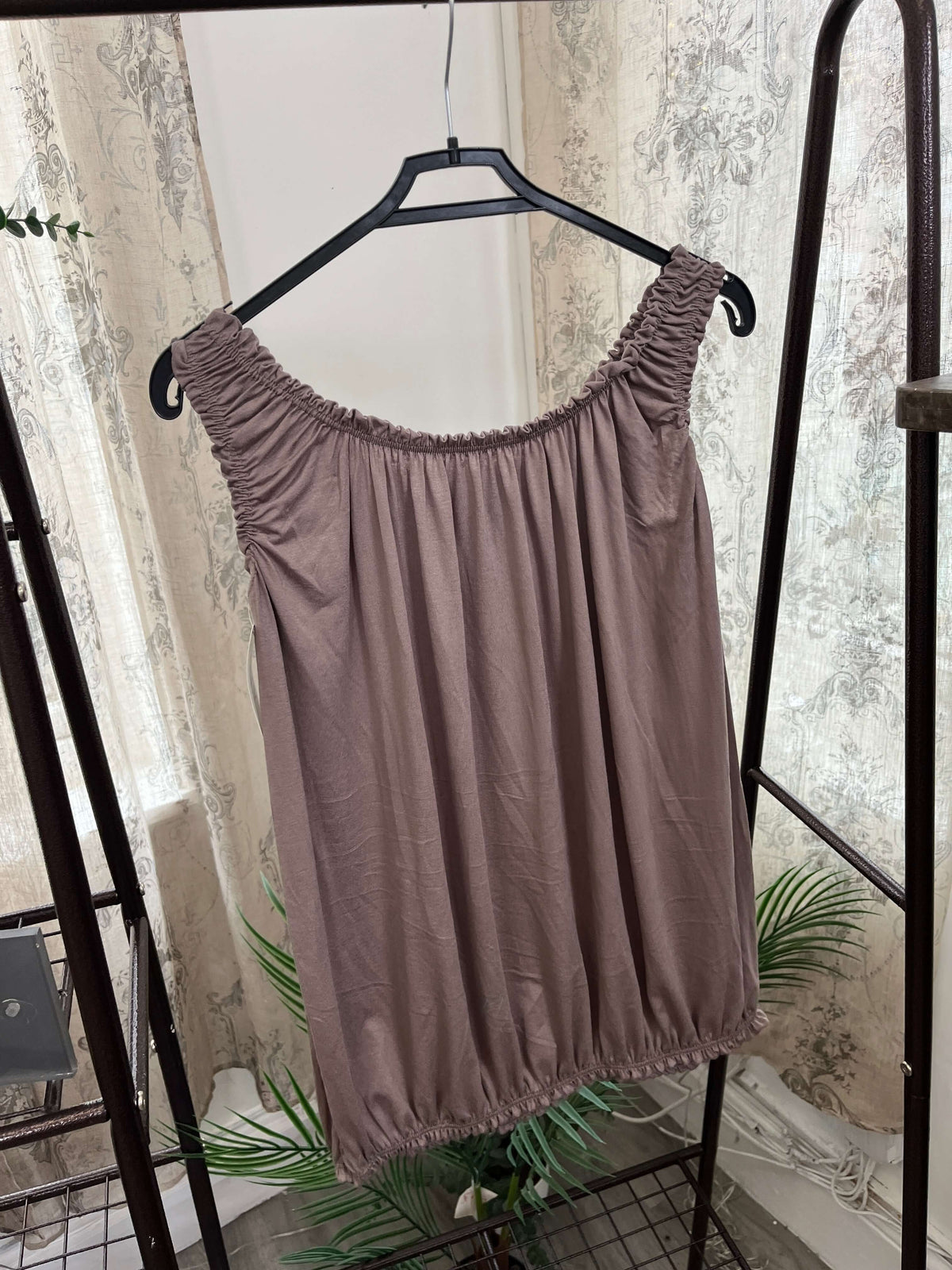 Womens Bubble Hem Ruffle Vest Top