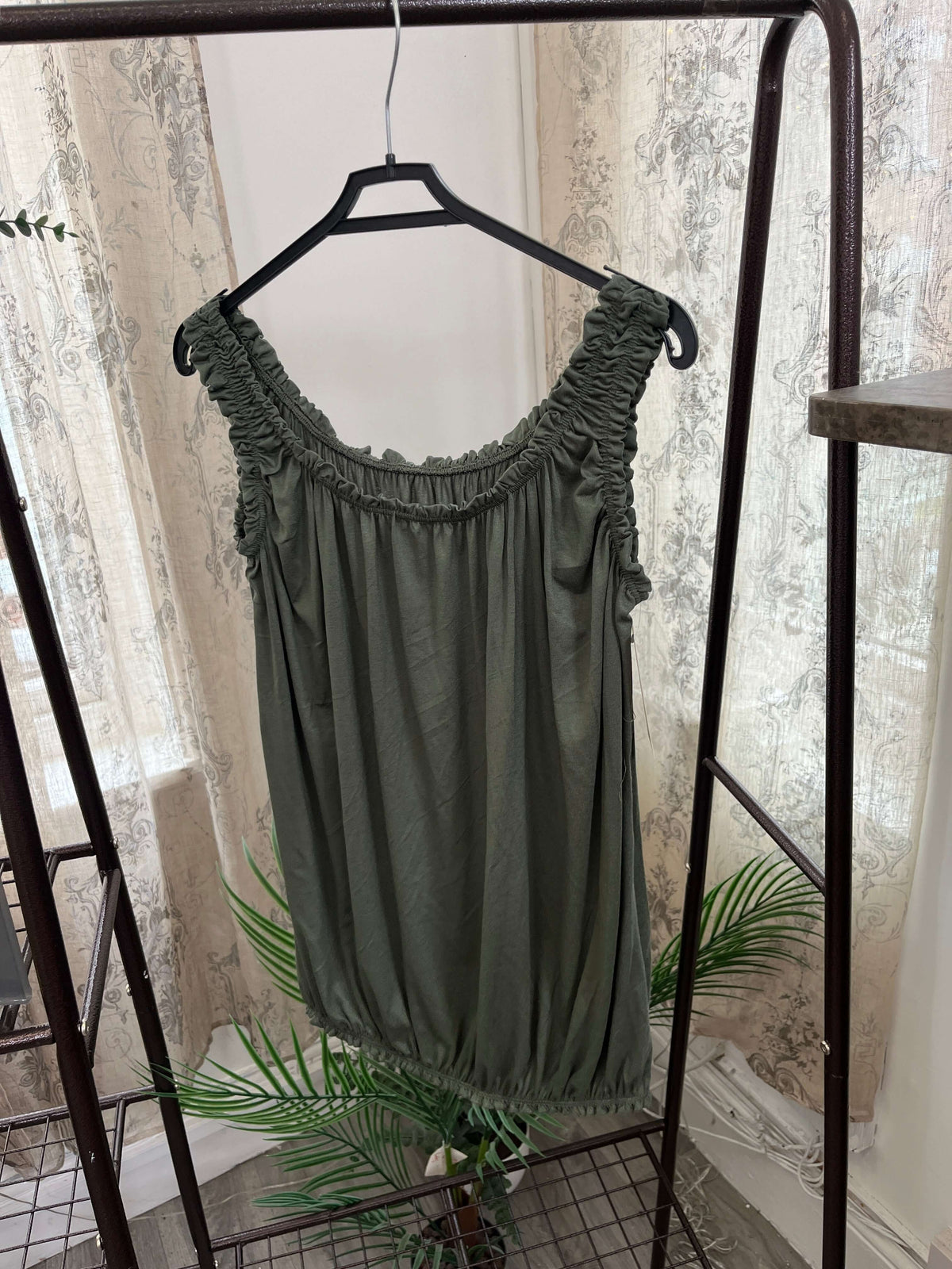 Womens Bubble Hem Ruffle Vest Top
