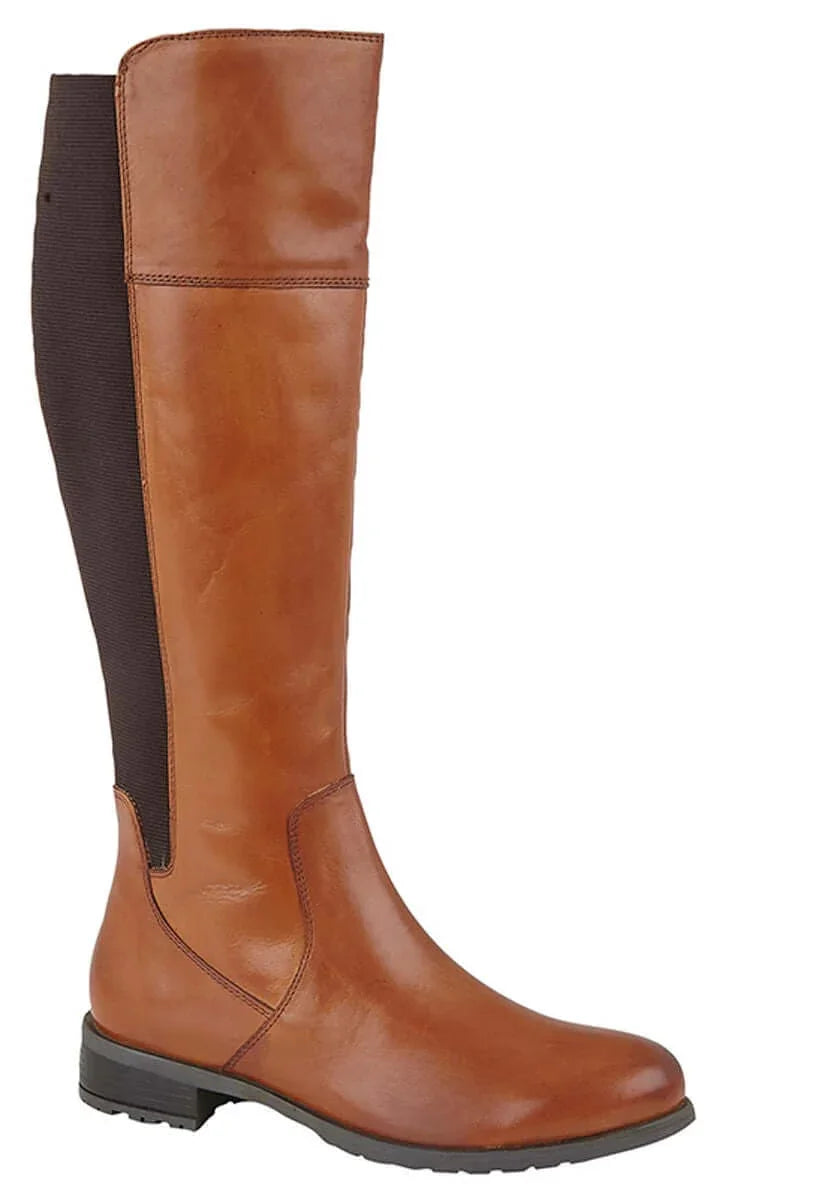 Tan Leather High Leg Boot - Silvia