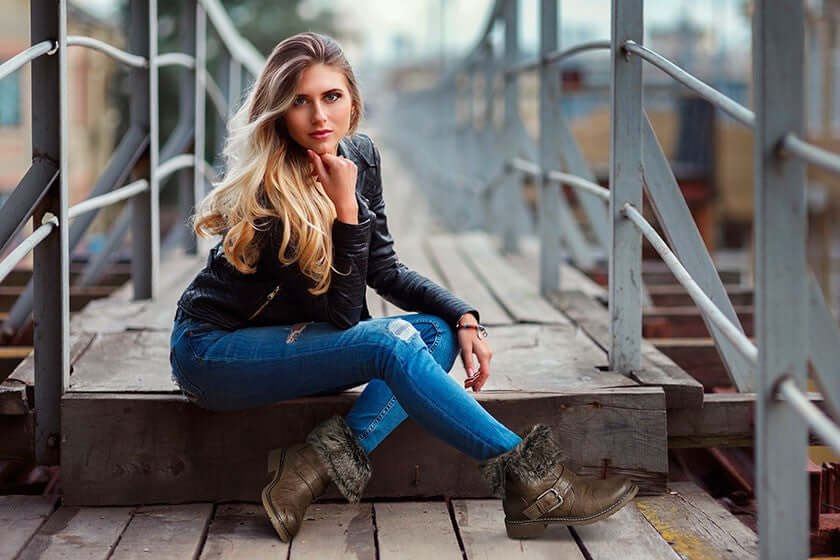 Andreana Press Stud Fold Down Biker Style Ankle Boot